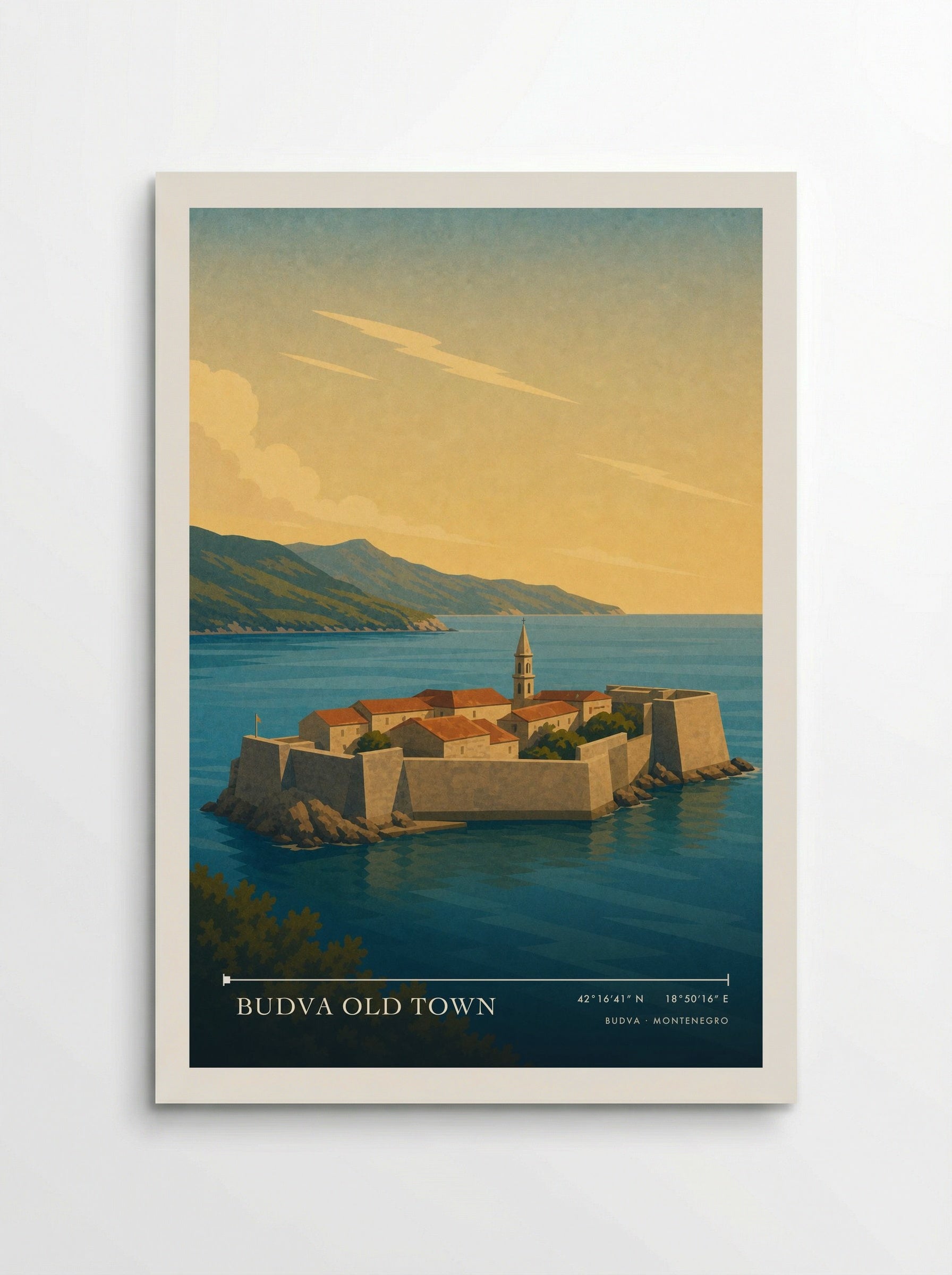 Budva Old Town Montenegro Travel Poster - Poster