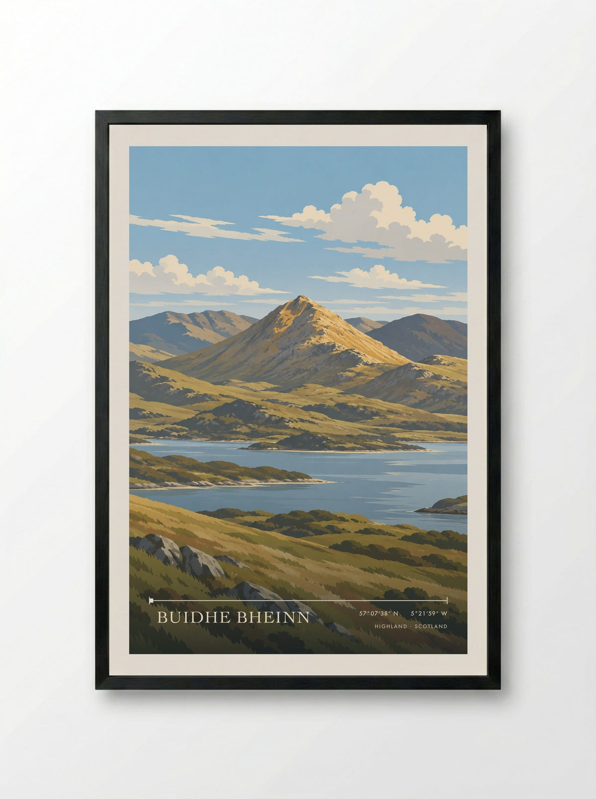 Buidhe Bheinn, Highland | Travel Poster - Framed Print Black