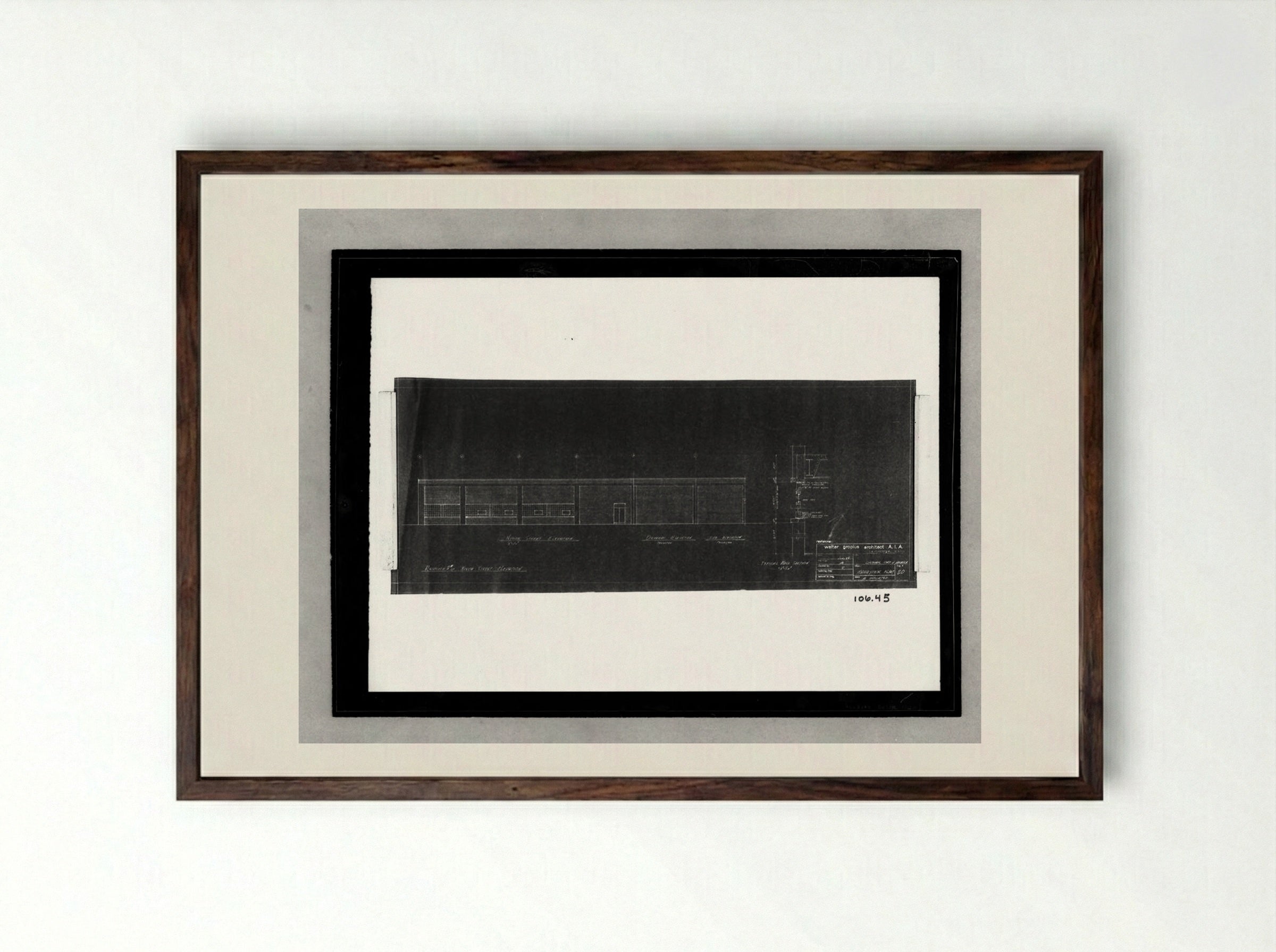 Building Addition and Alterations, Philadelphia - Walter Gropius - Framed Print Dark Wood