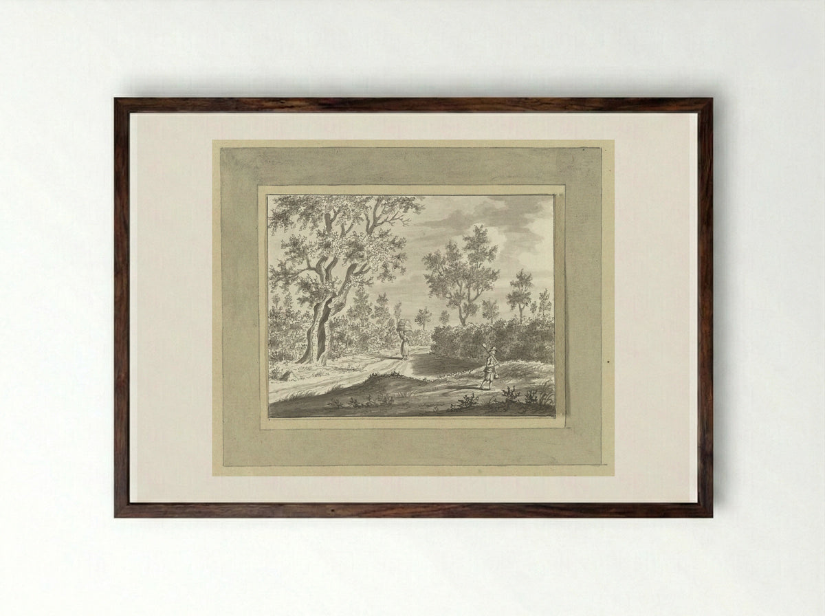 Buiten Kronberg bij Frankfurt am Main - Ernst Willem Jan Bagelaar - Framed Print Dark Wood