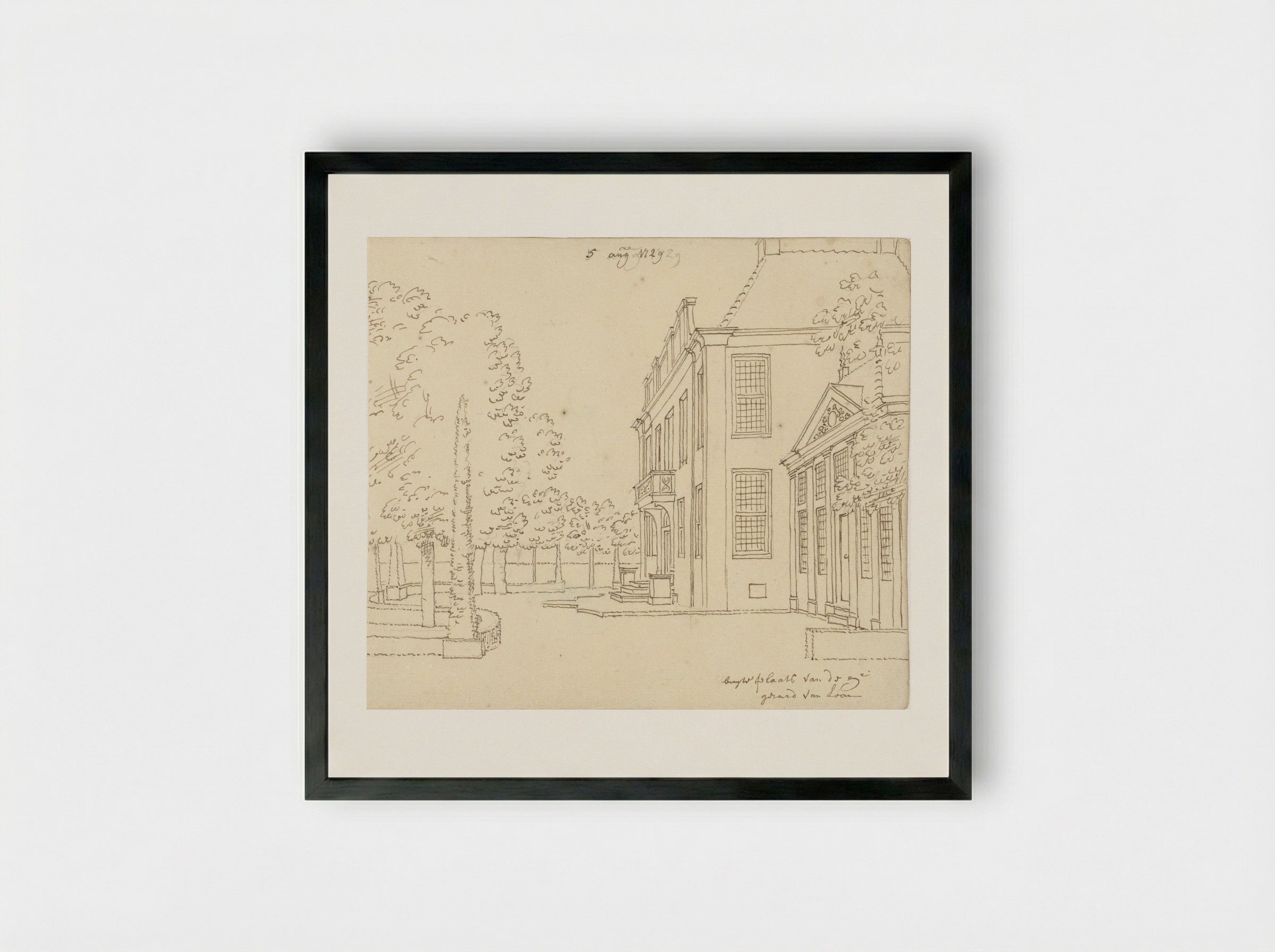 Buitenplaats van Gerard van Loon, zijaanzicht - Cornelis Pronk - Framed Print Black