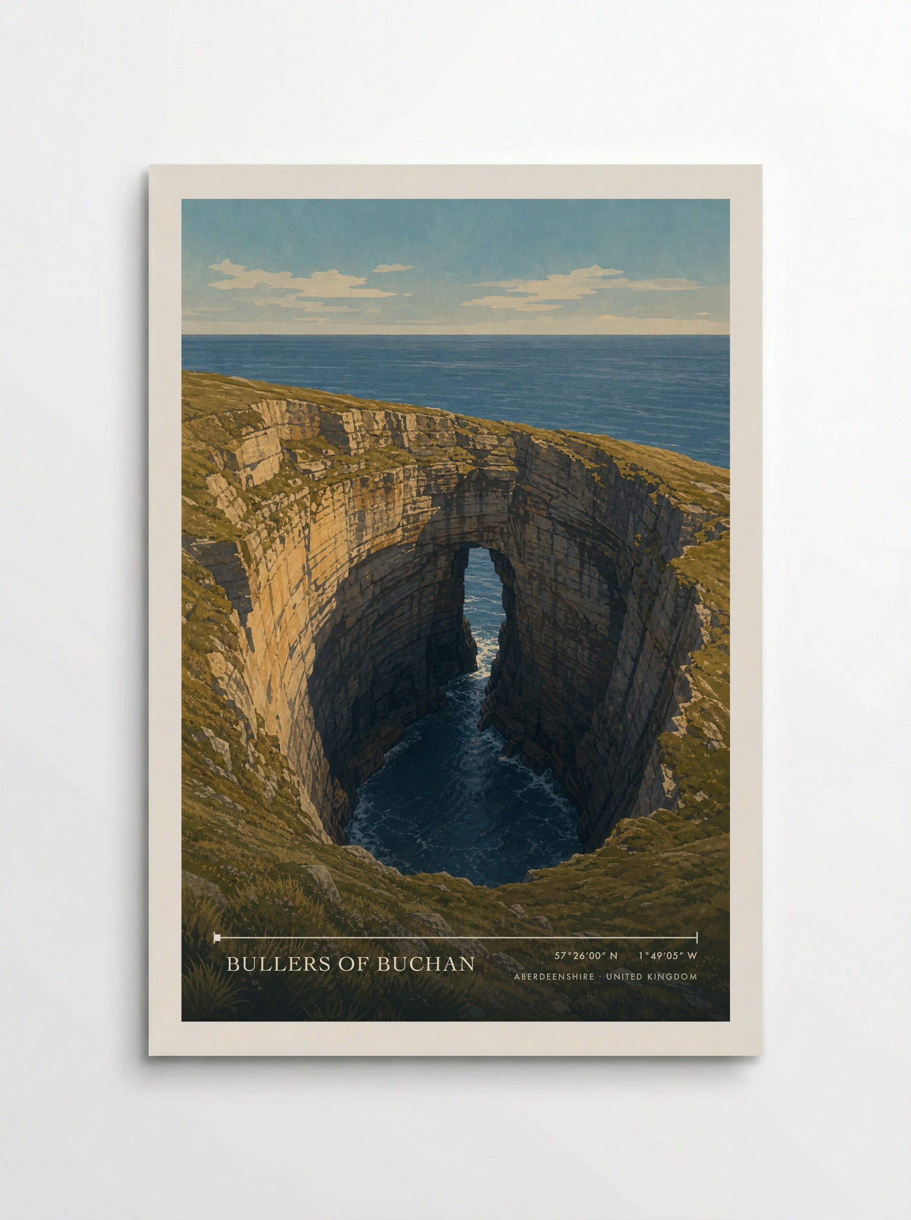 Bullers of Buchan Aberdeenshire United Kingdom Travel Poster - Poster
