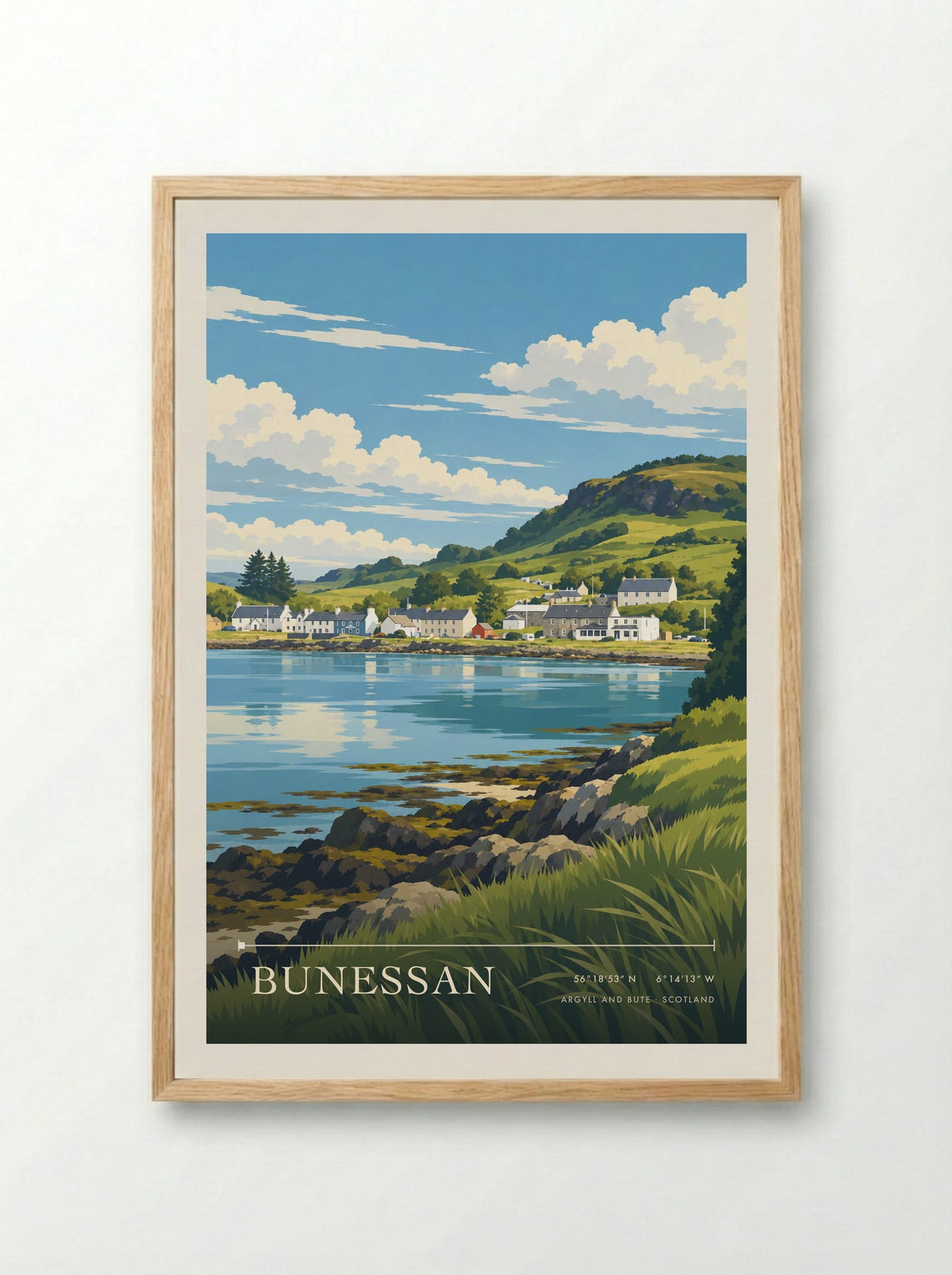 Bunessan, Argyll and Bute | Travel Poster - Framed Print Wood