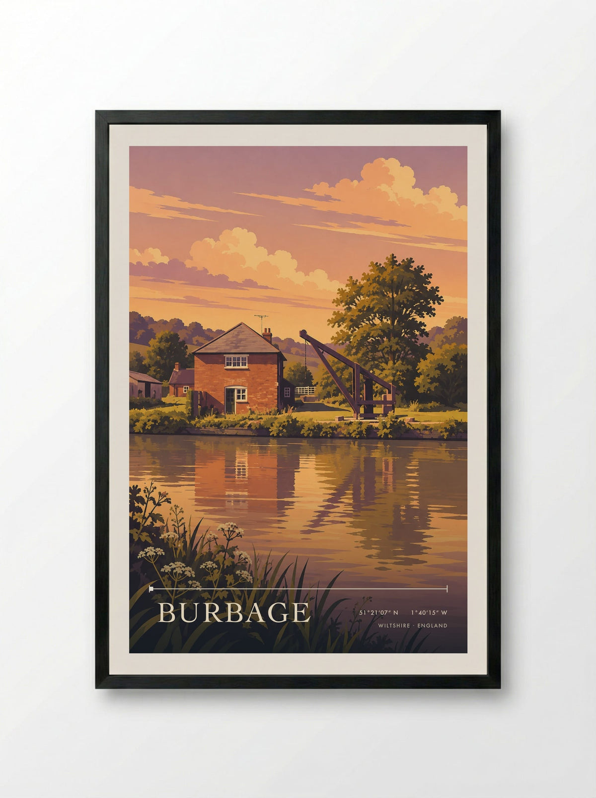 Burbage, Wiltshire | Travel Poster - Framed Print Black
