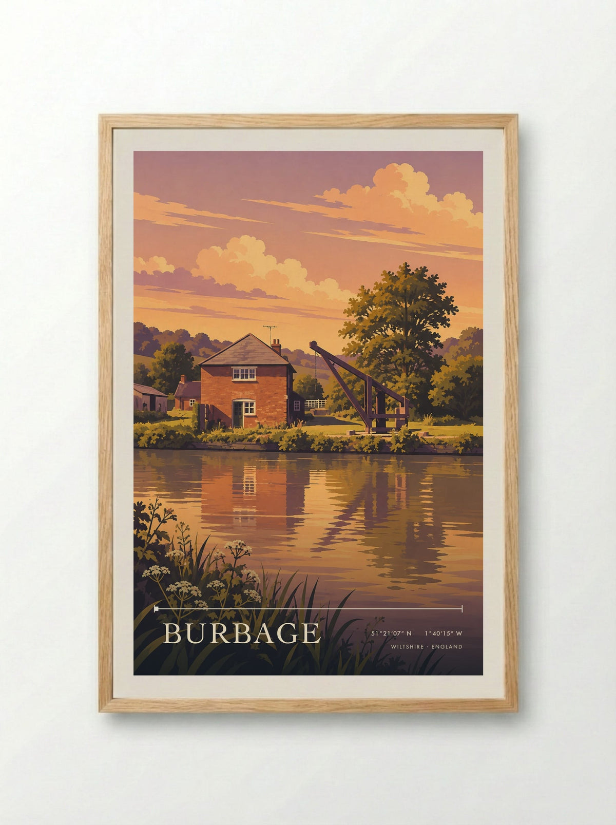 Burbage, Wiltshire | Travel Poster - Framed Print Wood