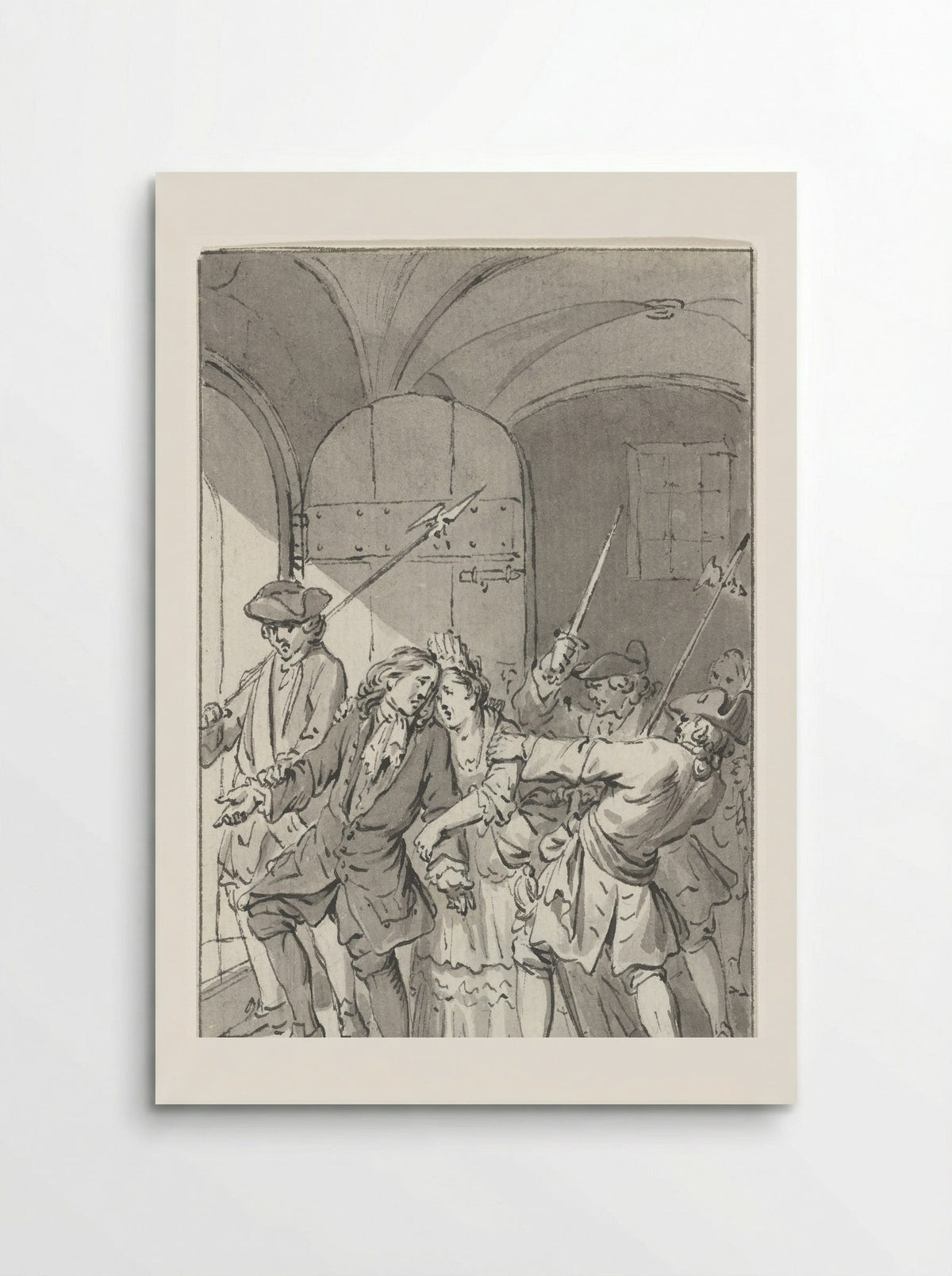 Burgemeester Westerwijk te Goes uit de gevangenis geleid, 1692 - Jacobus Buys - Poster
