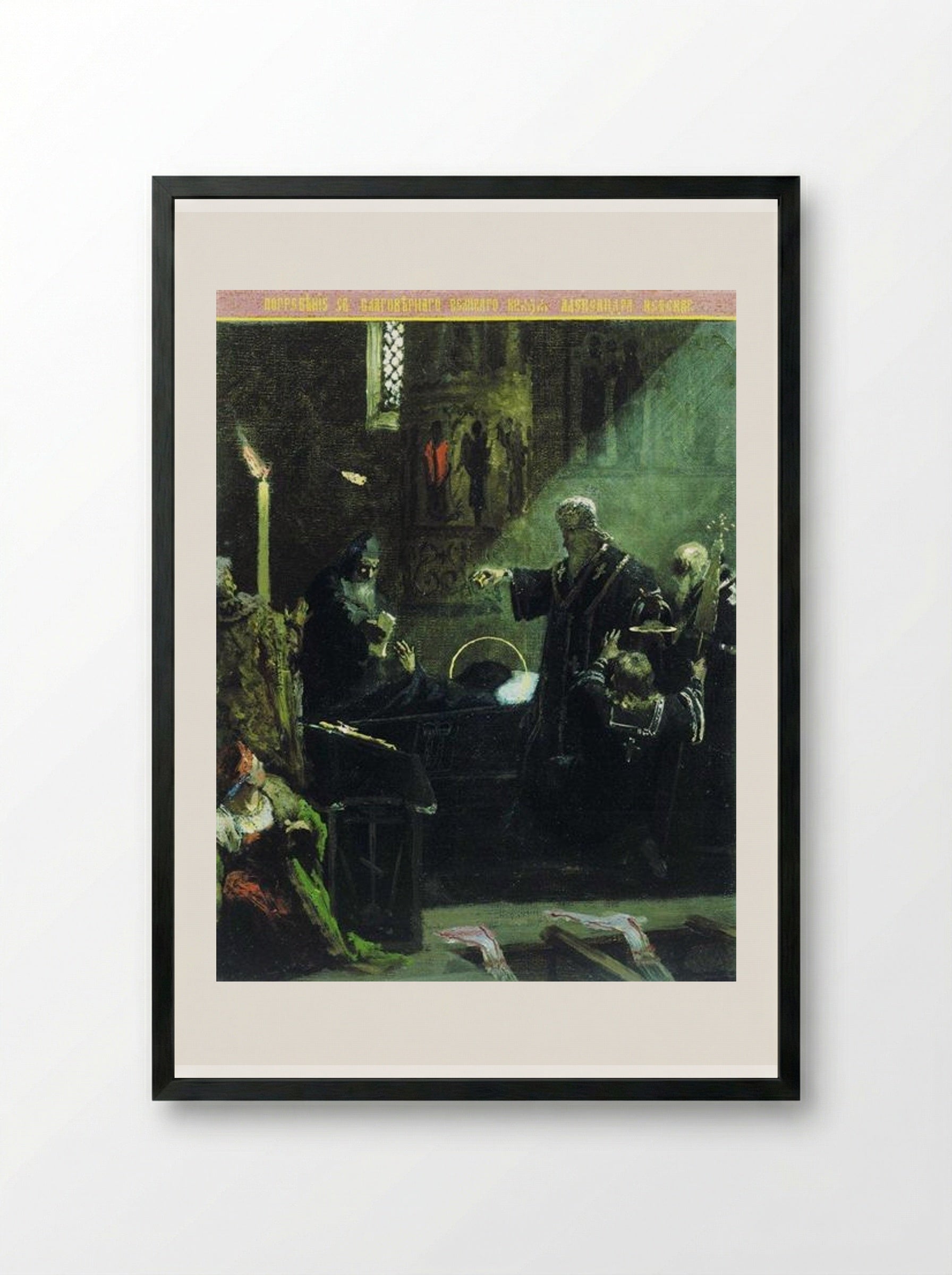 Burial of Alexander Nevsky - Henryk Siemiradzki - Framed Print Black