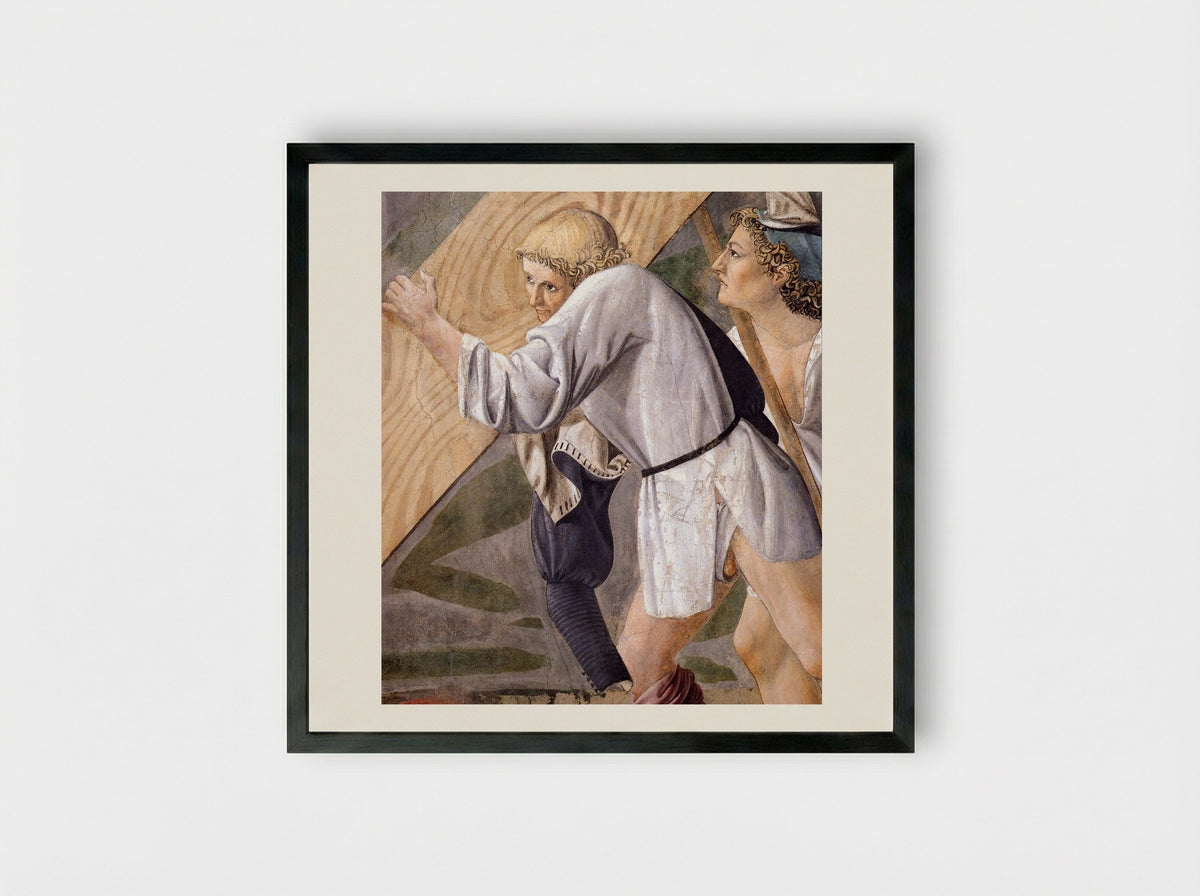 Burial of the Holy Wood - Piero della Francesca - Framed Print Black