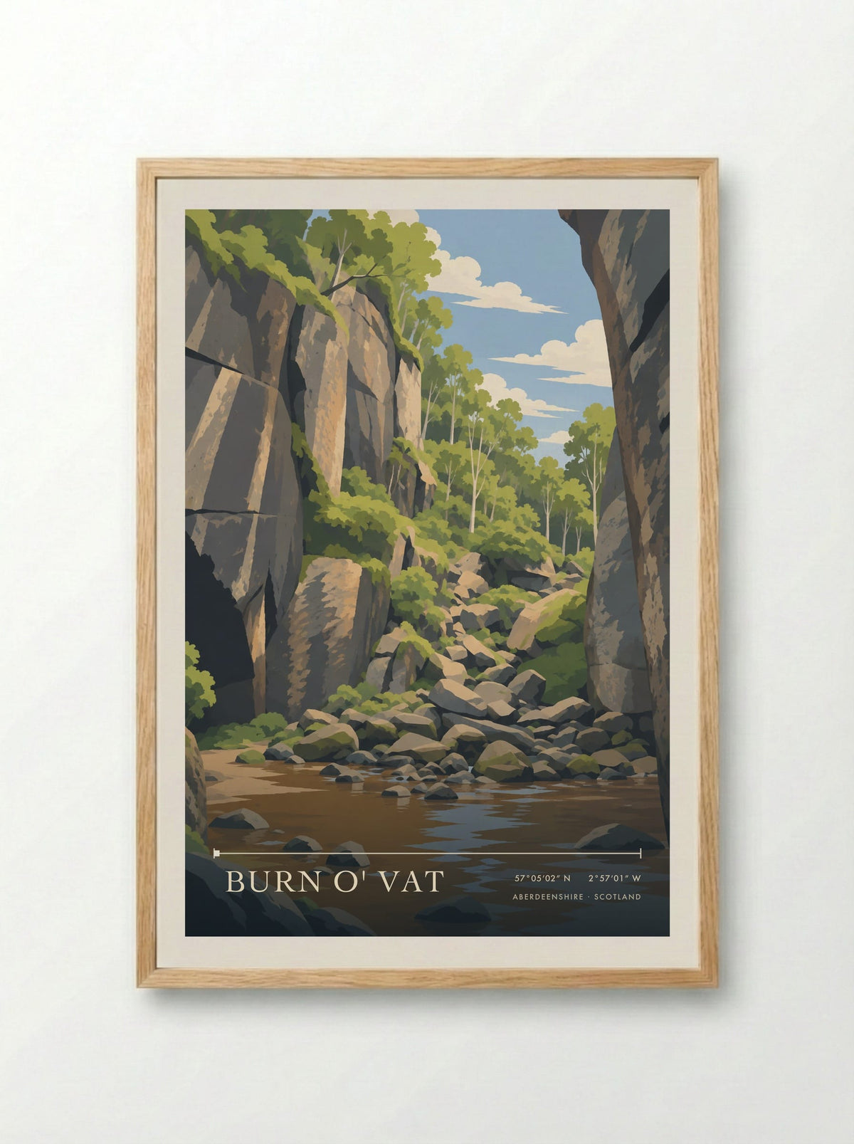 Burn o' Vat, Aberdeenshire | Travel Poster - Framed Print Wood