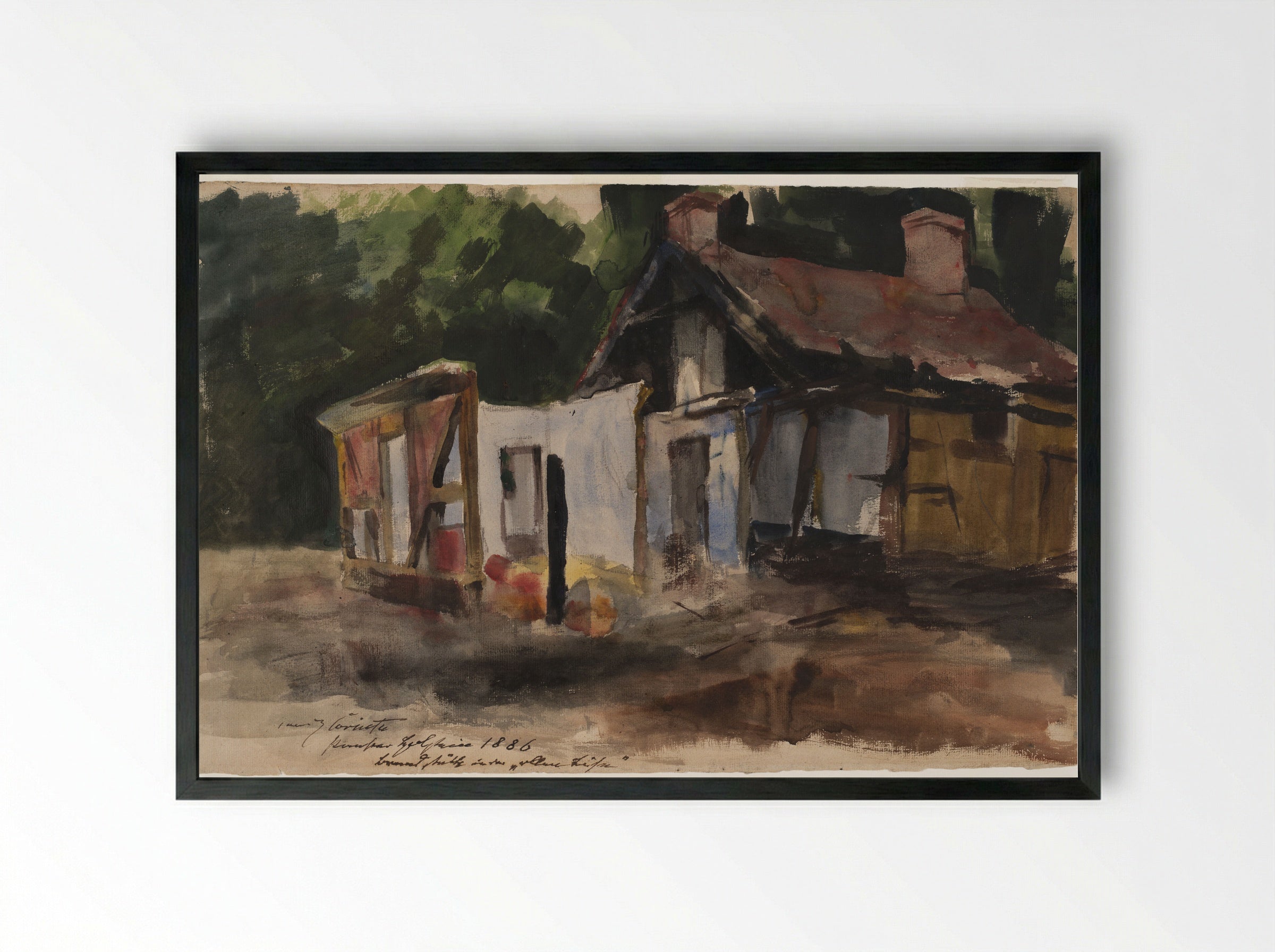 Burned-out Building in Holstein - Lovis Corinth - Framed Print Black