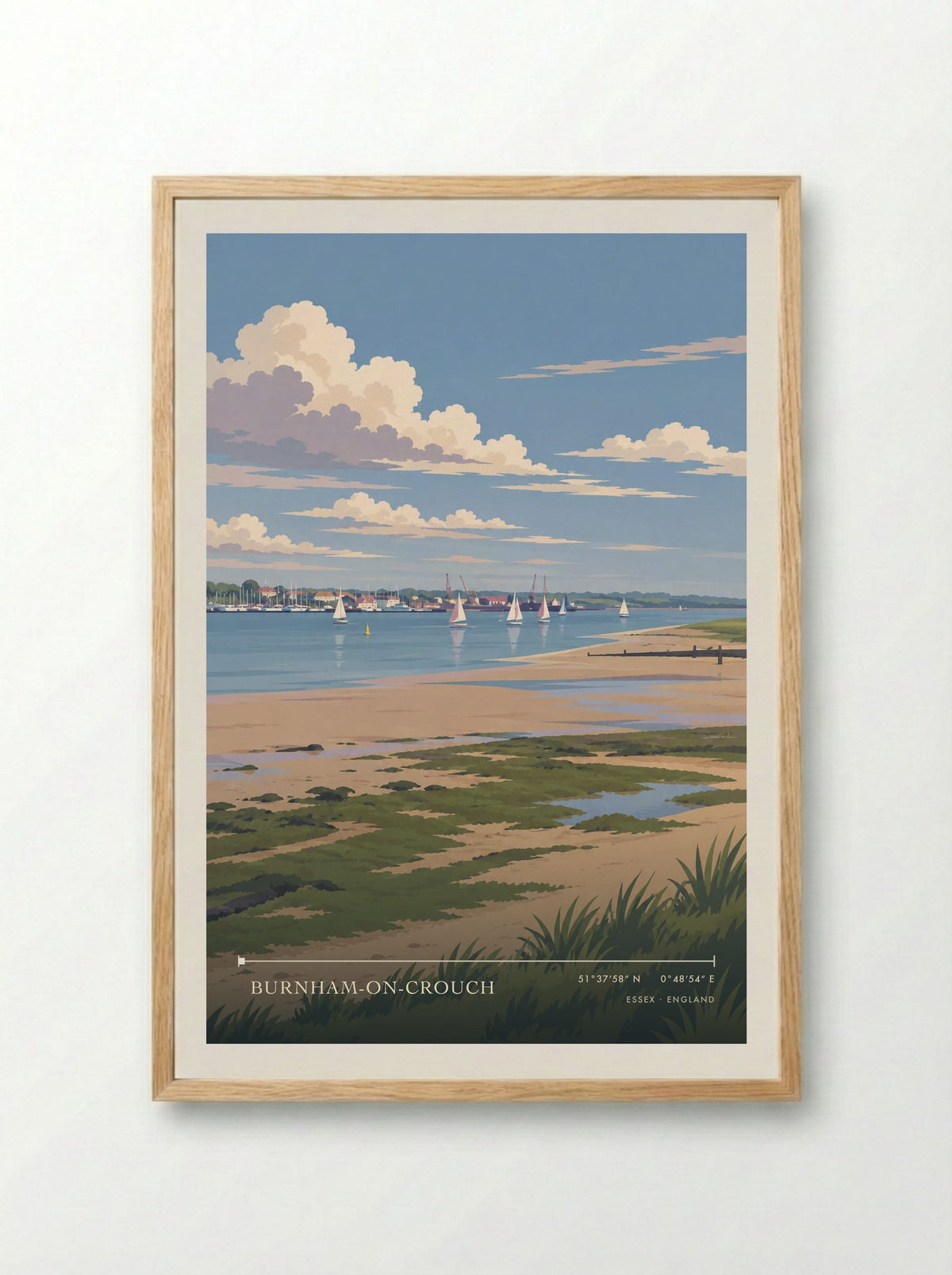 Burnham-on-Crouch, Essex | Travel Poster - Framed Print Wood