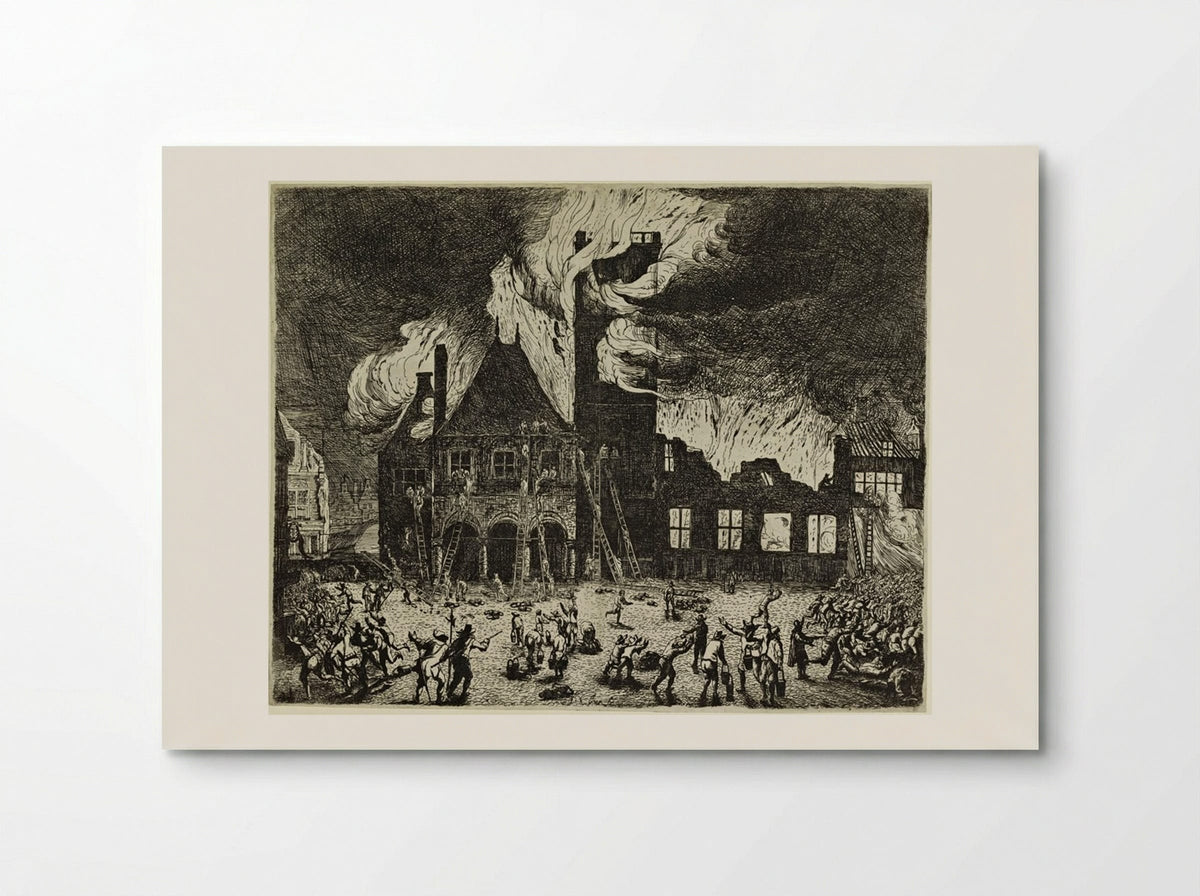 Burning of the Town Hall, Amsterdam - Jan de Baen - Poster