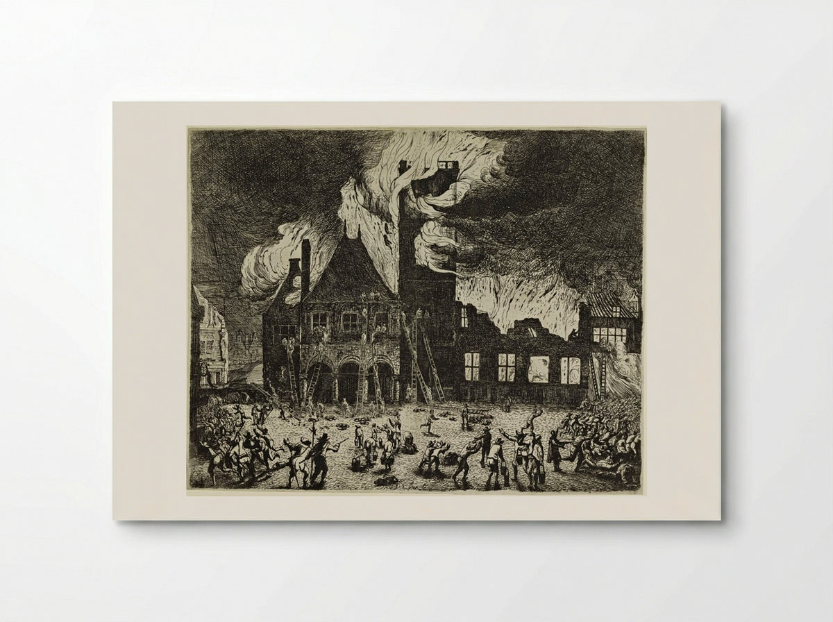 Burning of the Town Hall, Amsterdam - Jan de Baen - Poster