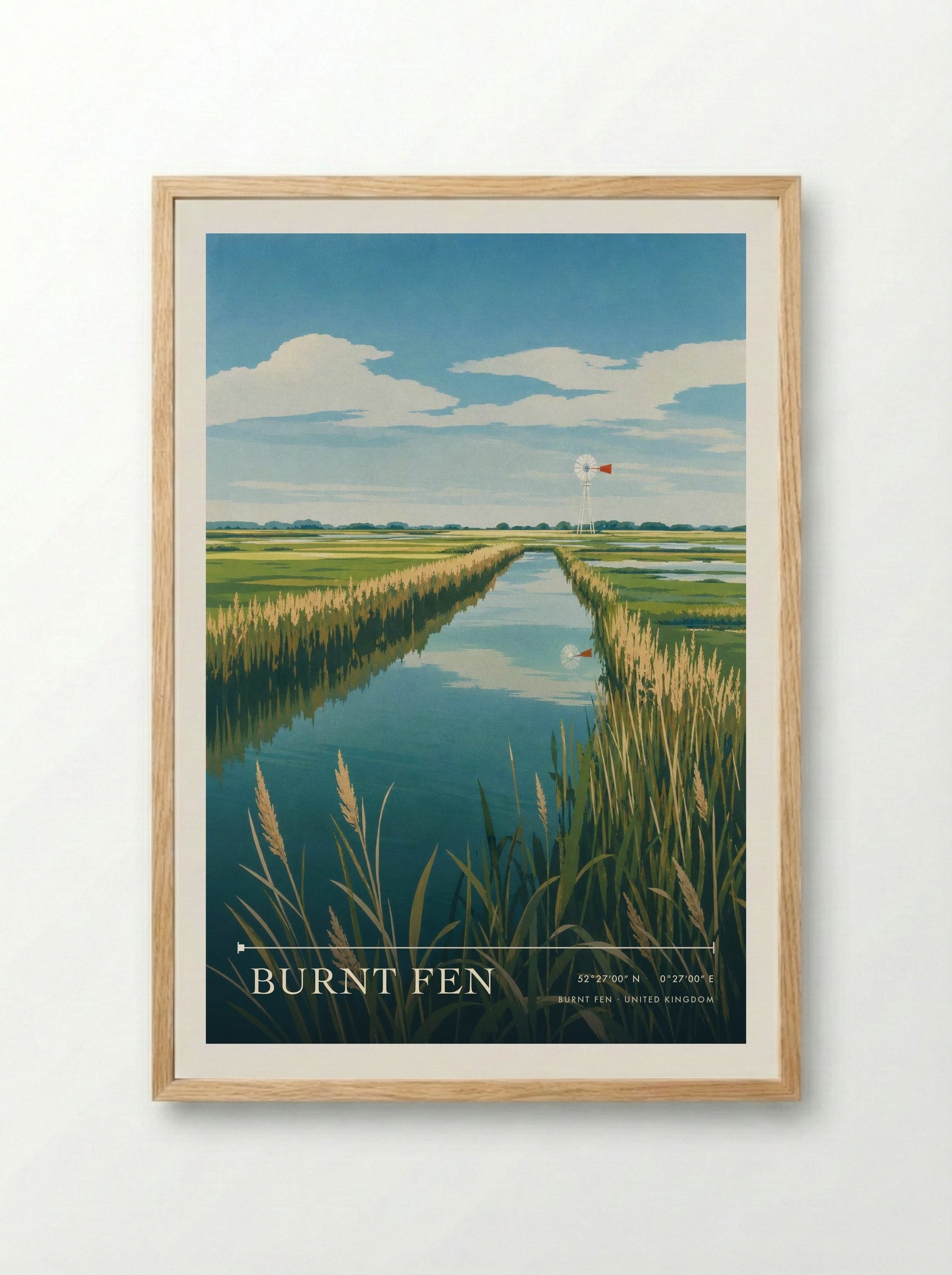 Burnt Fen United Kingdom Travel Poster - Framed Print Wood