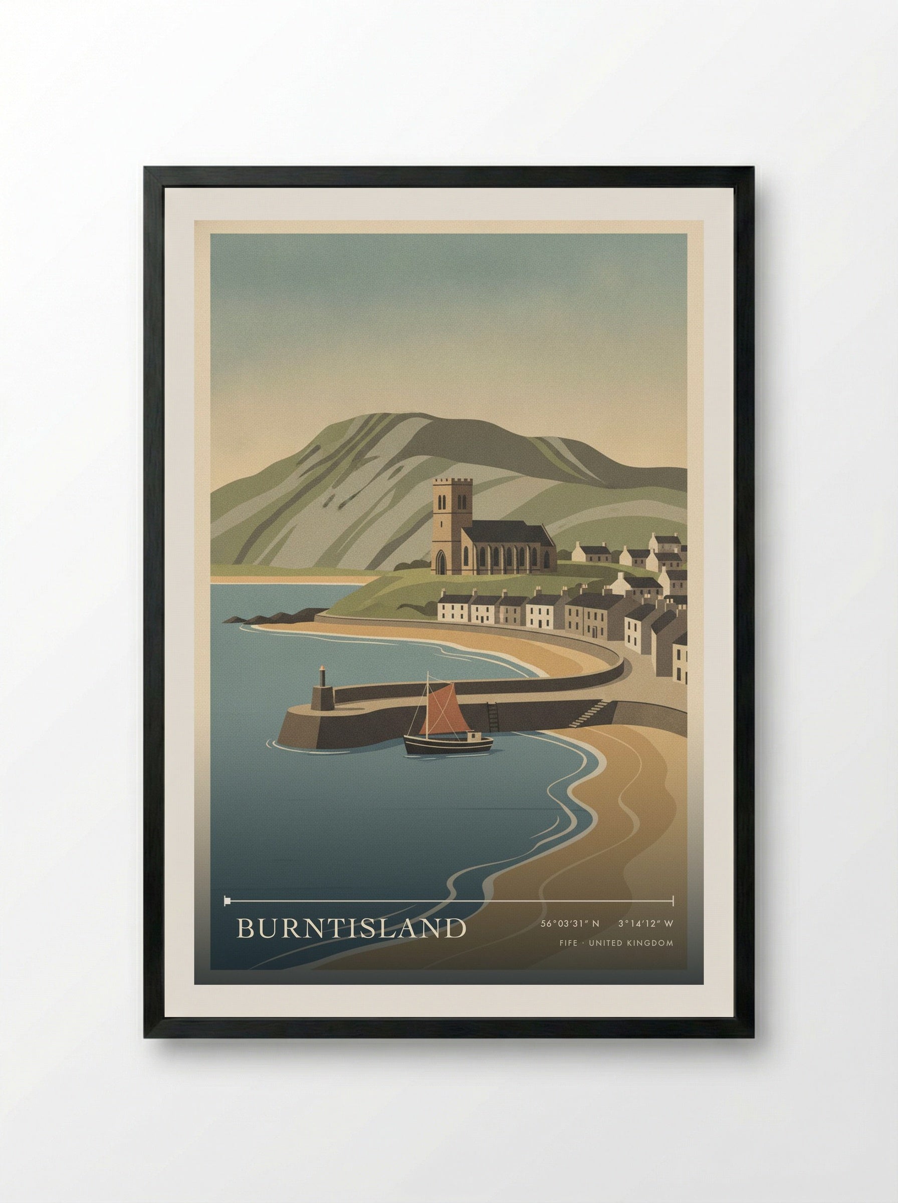 Burntisland Fife United Kingdom Travel Poster - Framed Print Black