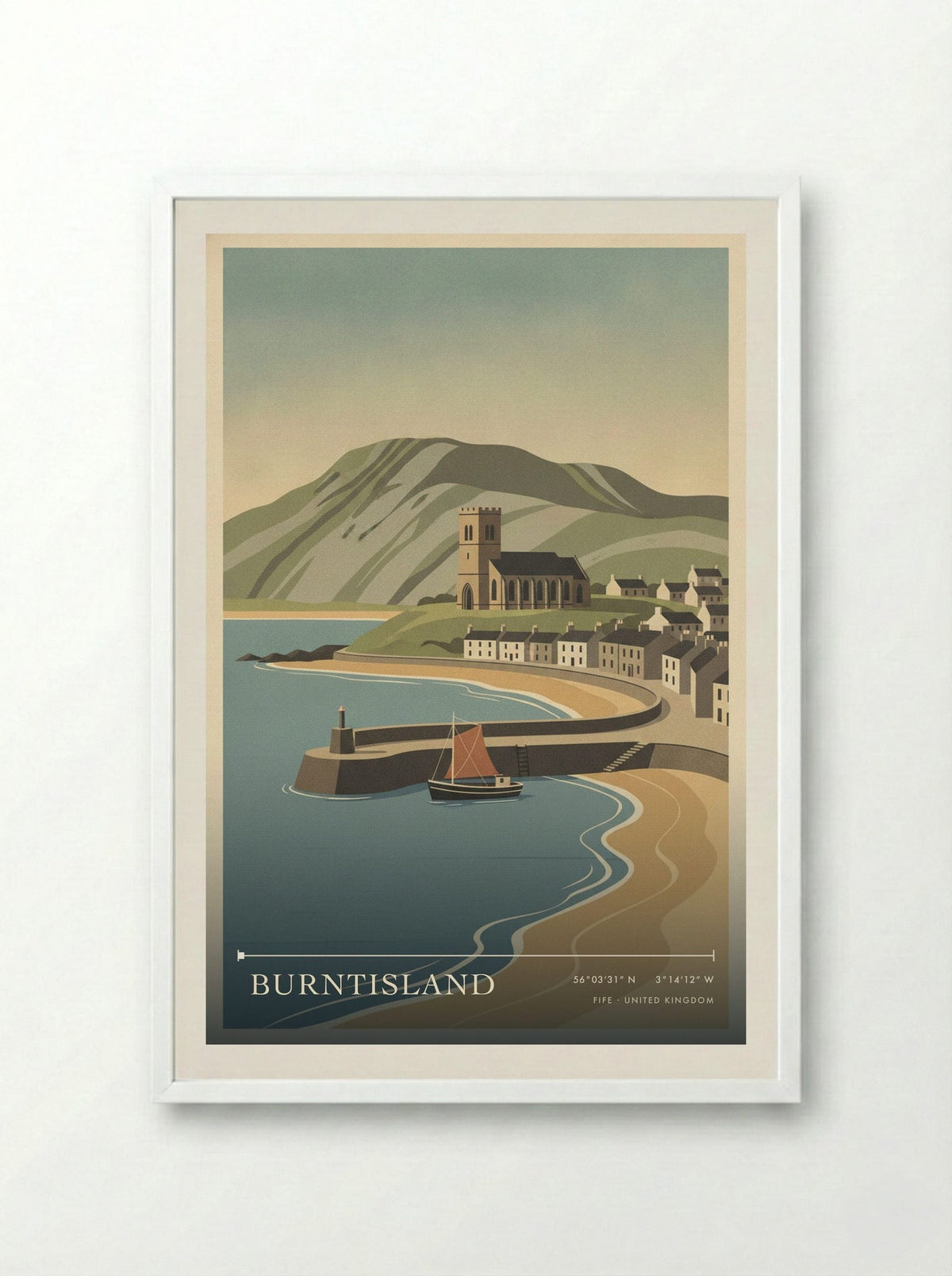 Burntisland Fife United Kingdom Travel Poster - Framed Print White