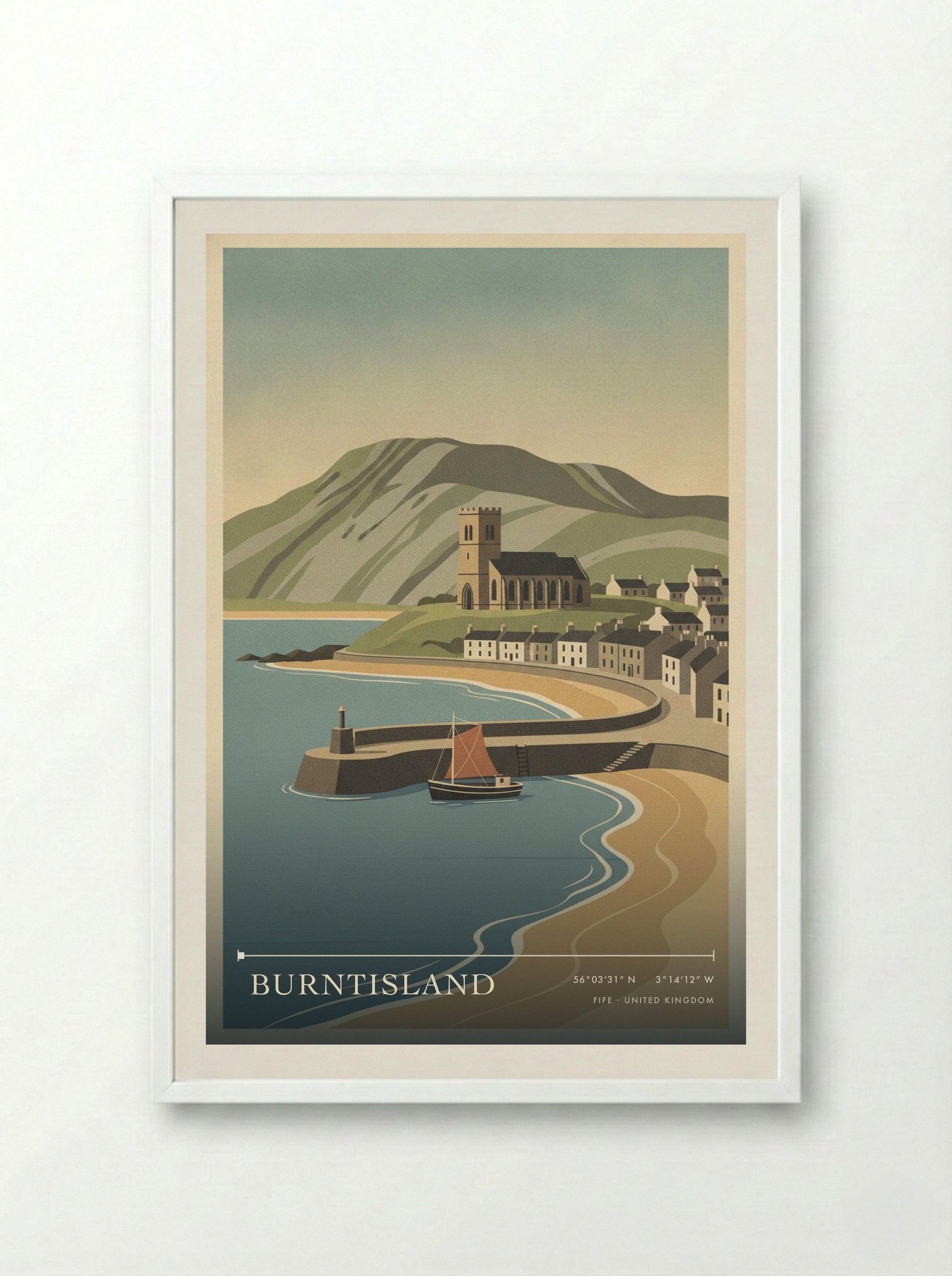 Burntisland Fife United Kingdom Travel Poster - Framed Print White