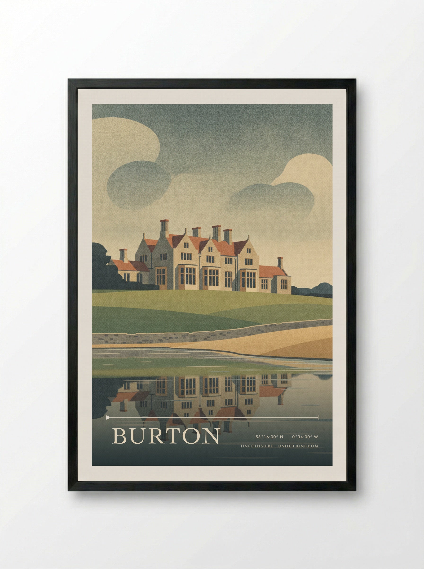 Burton Lincolnshire United Kingdom Travel Poster - Framed Print Black