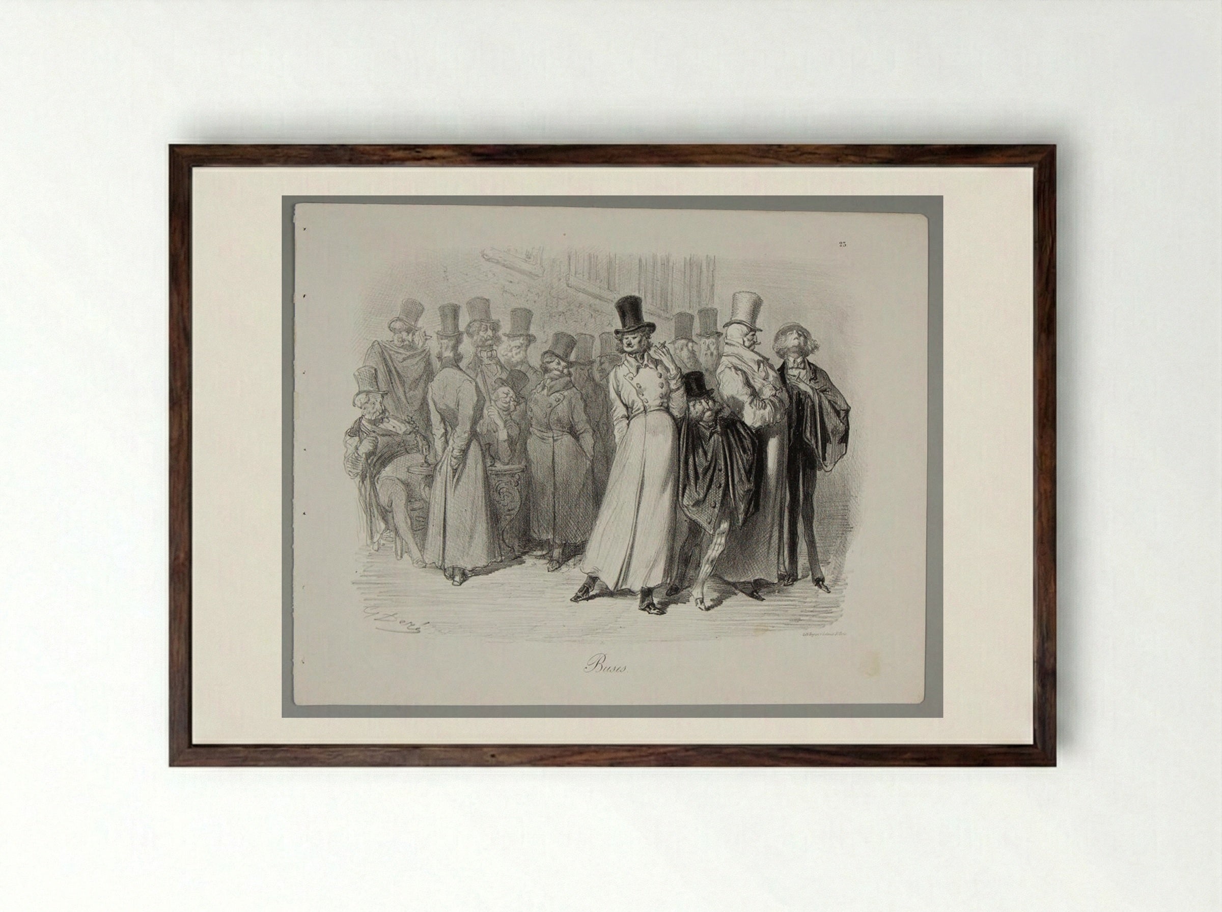 Buses - Gustave Doré - Framed Print Dark Wood