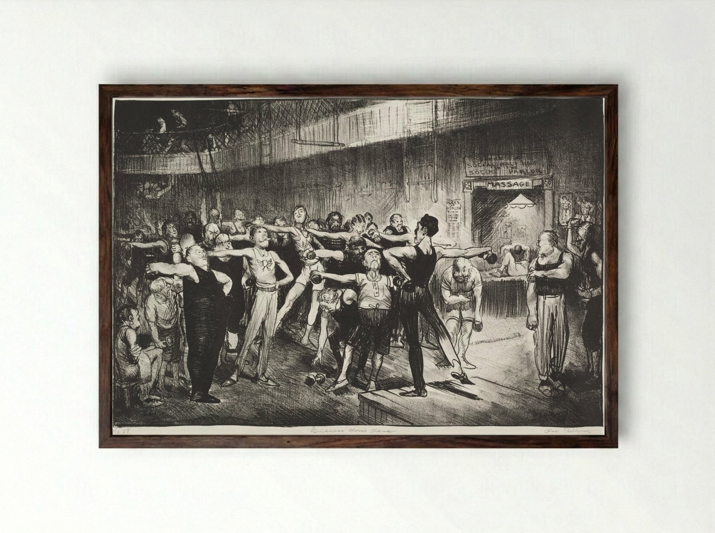Business Men's Class - George Bellows - Framed Print Dark Wood