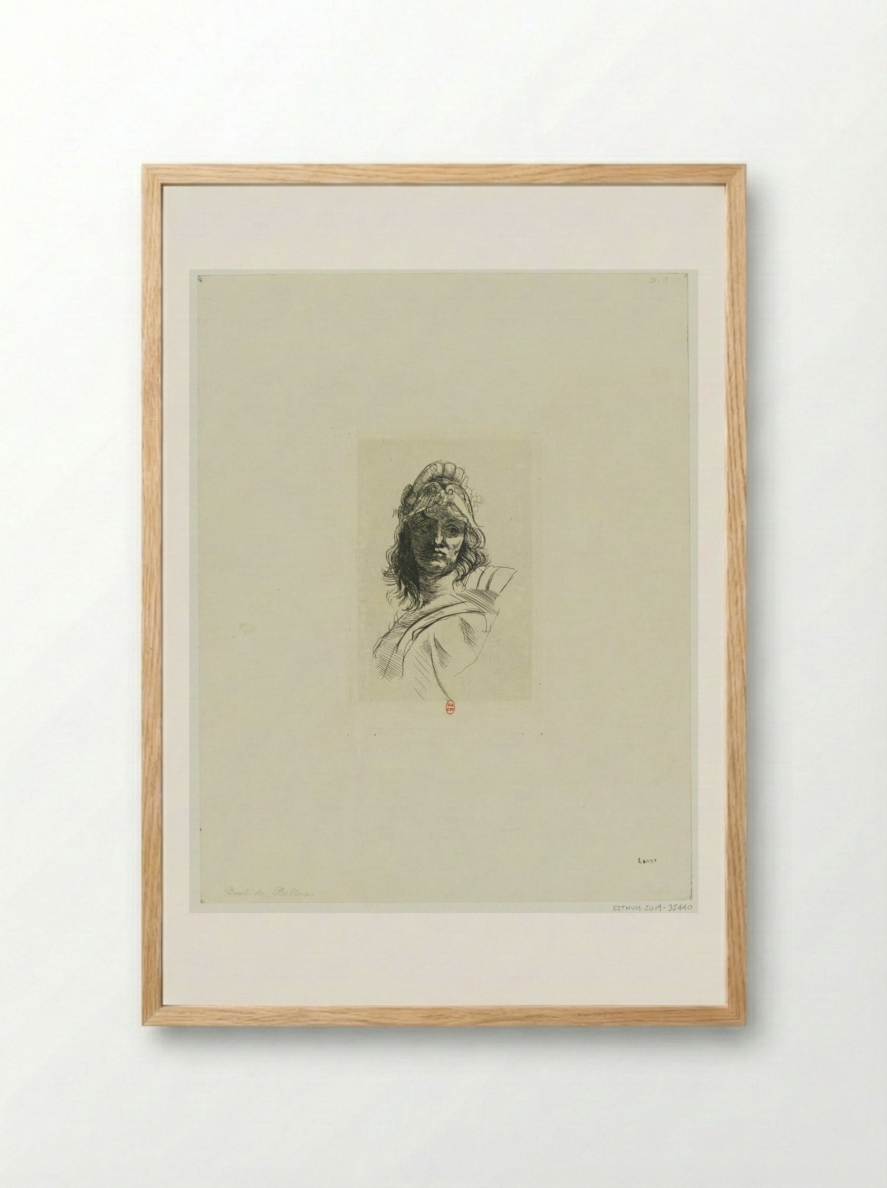 Bust of Bellone - Auguste Rodin - Framed Print Wood