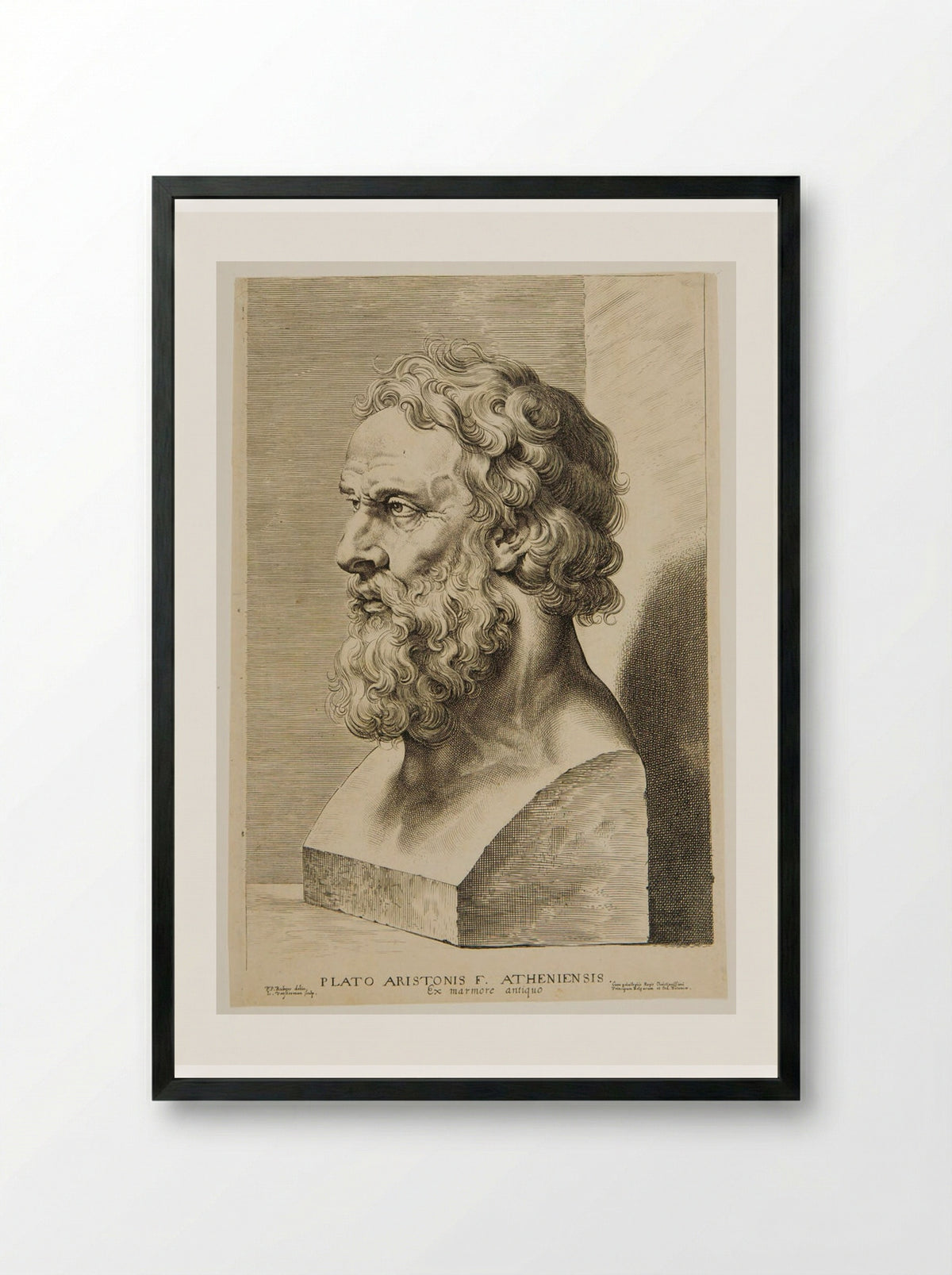 Bust of Plato - Lucas Vorsterman I - Framed Print Black
