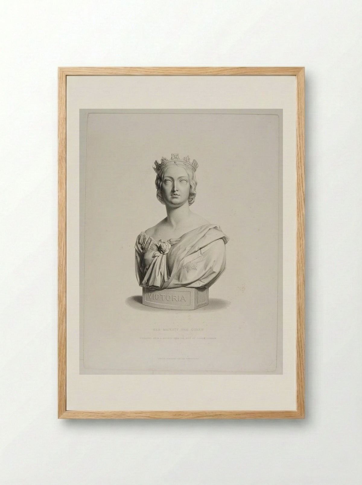 Bust of Queen Victoria - Richard Austin Artlett - Framed Print Wood