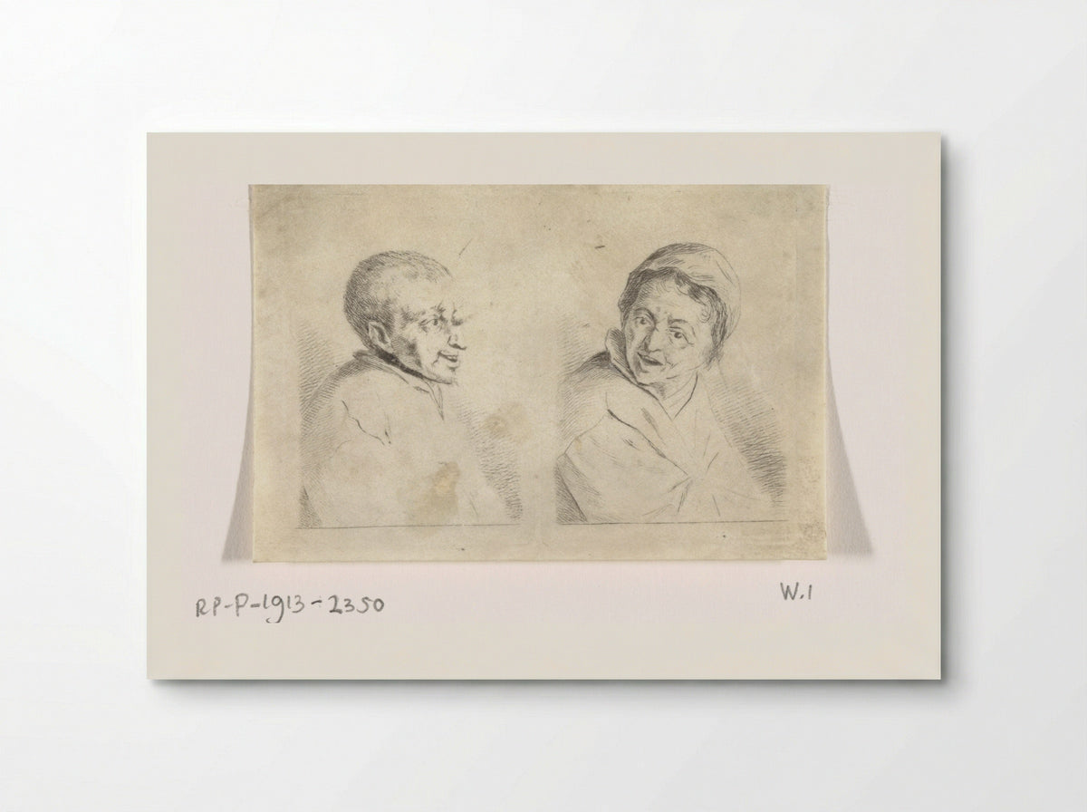 Bust of a Man and a Woman - Antoon Overlaet - Poster