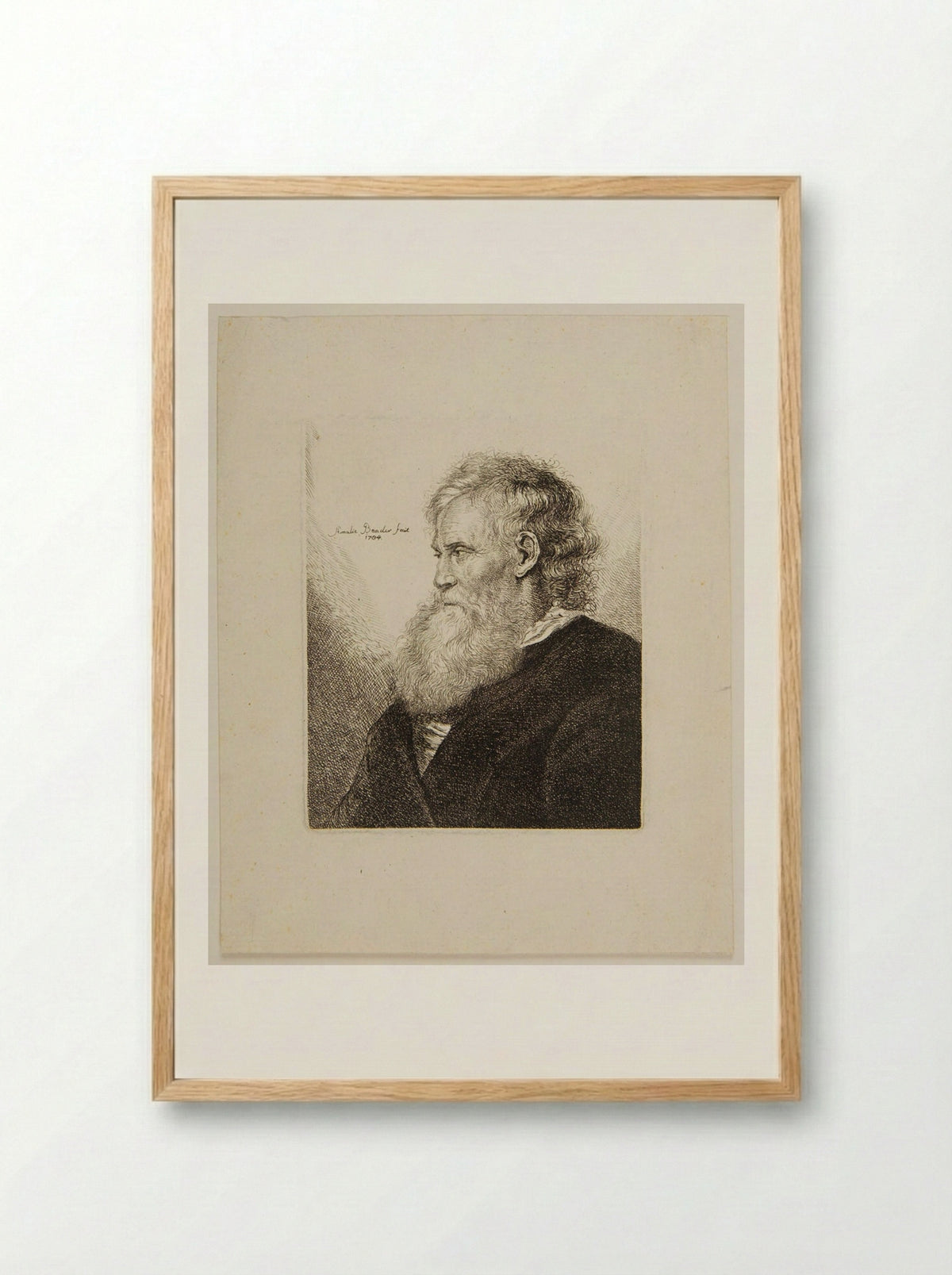 Bust of a Man - Amalie Baader - Framed Print Wood