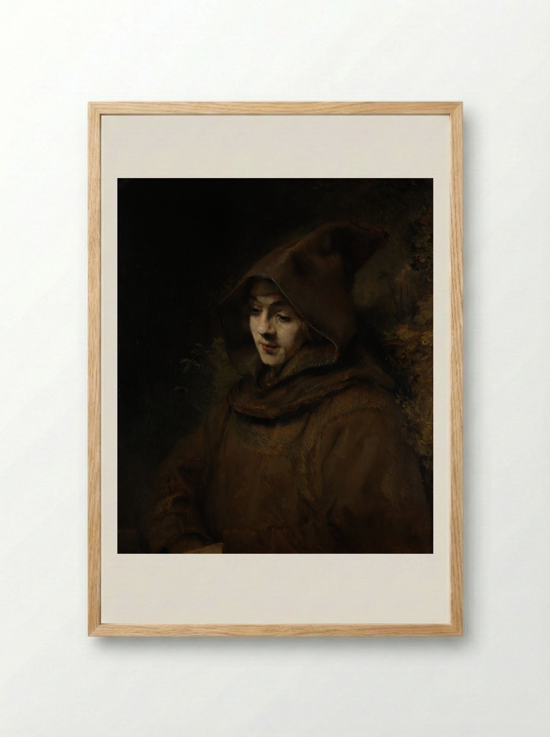 Bust of a Young Man (Titus as a Monk) - Rembrandt Harmensz. van Rijn - Framed Print Wood