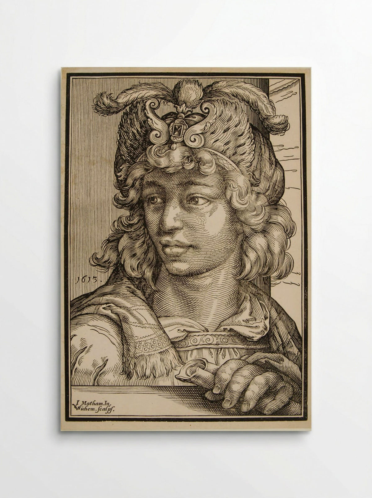 Bust of a Young Man with a Feather Cap - Christoffel van Sichem I - Poster