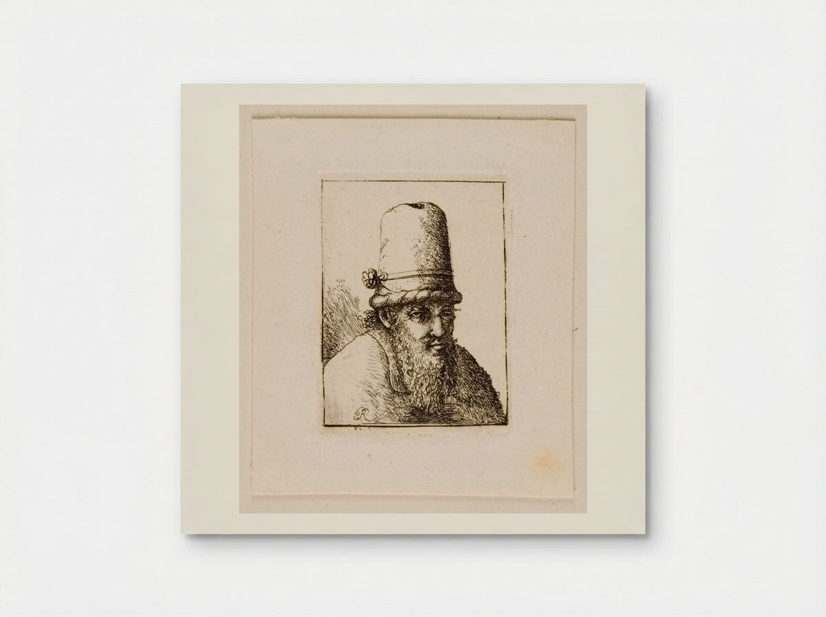 Bust of an Old Man with Long Beard and High Hat - David Deuchar - Poster