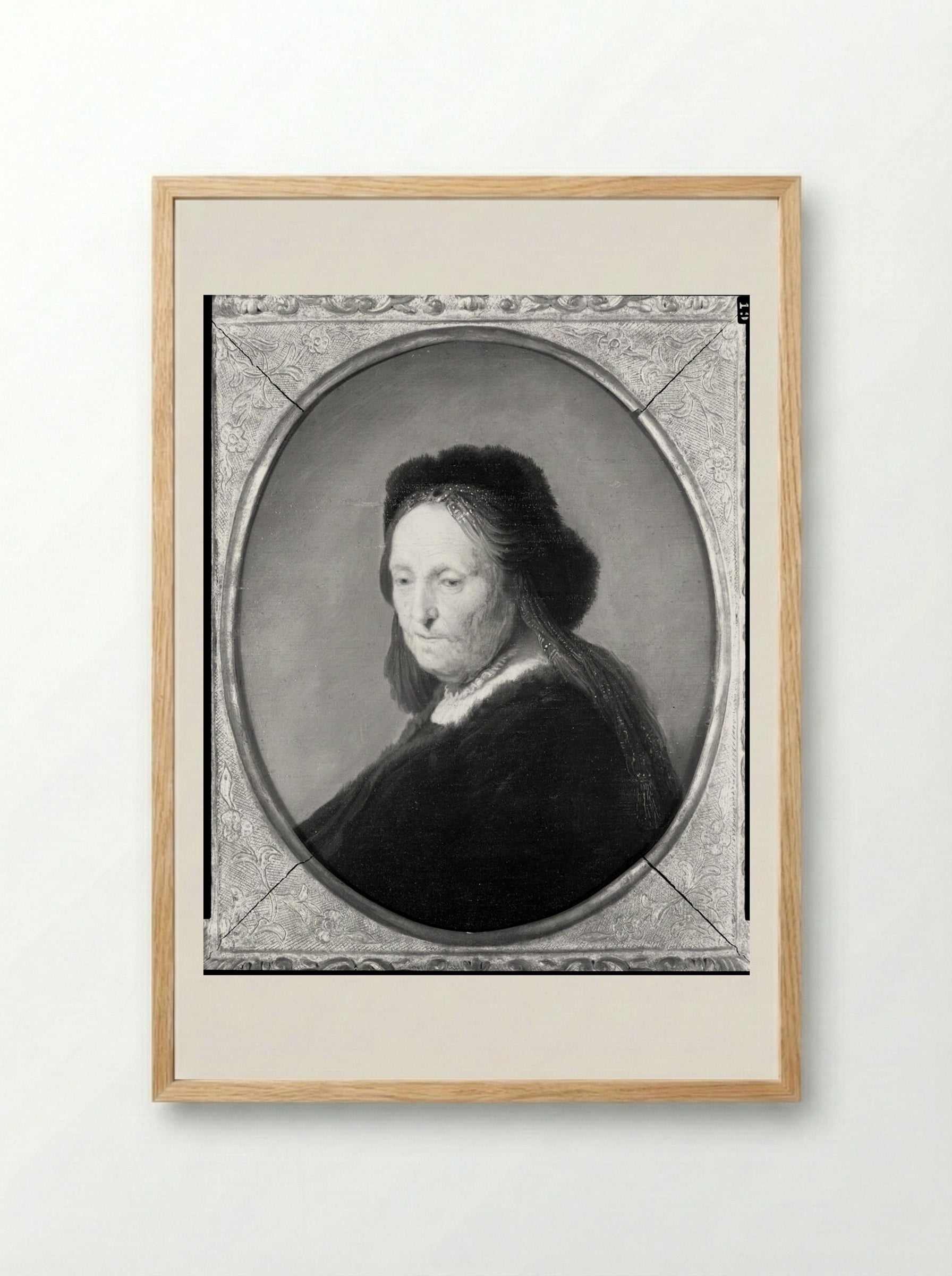 Bust of an Old Woman - Rembrandt Harmensz. van Rijn - Framed Print Wood