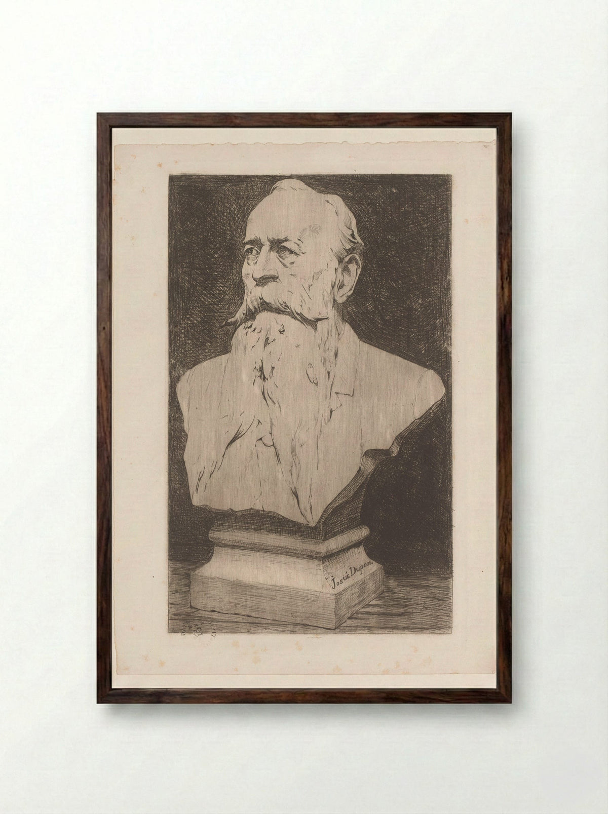 Bust of an Unknown Man - Josué Dupon - Framed Print Dark Wood