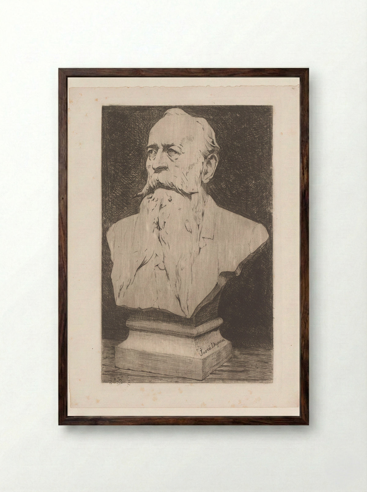 Bust of an Unknown Man - Josué Dupon - Framed Print Dark Wood