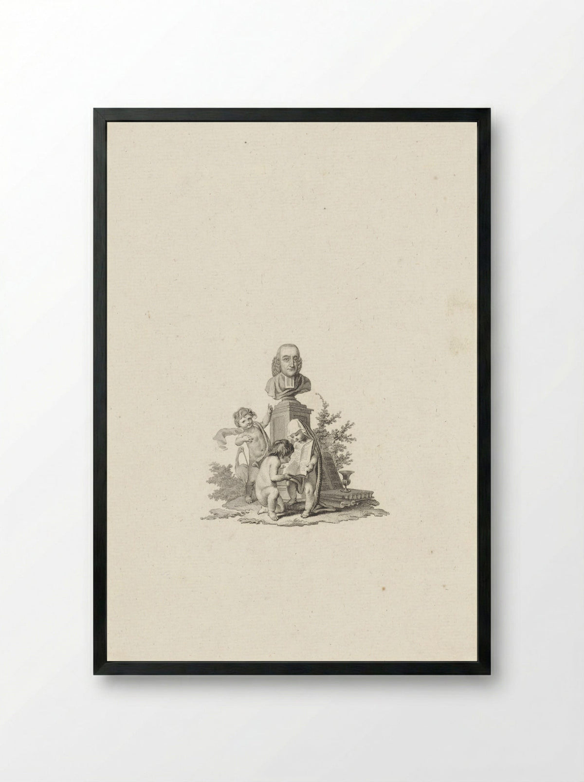 Buste van Petrus Broes op een piëdestal - Reinier Vinkeles (I) - Framed Print Black