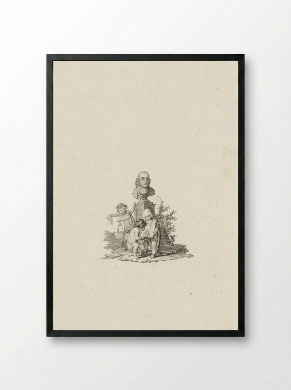 Buste van Petrus Broes op een piëdestal - Reinier Vinkeles (I) - Framed Print Black