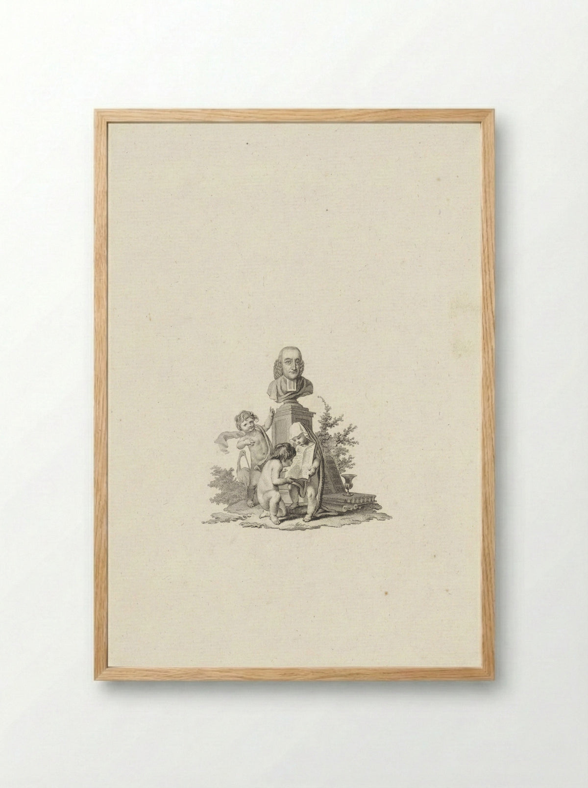 Buste van Petrus Broes op een piëdestal - Reinier Vinkeles (I) - Framed Print Wood
