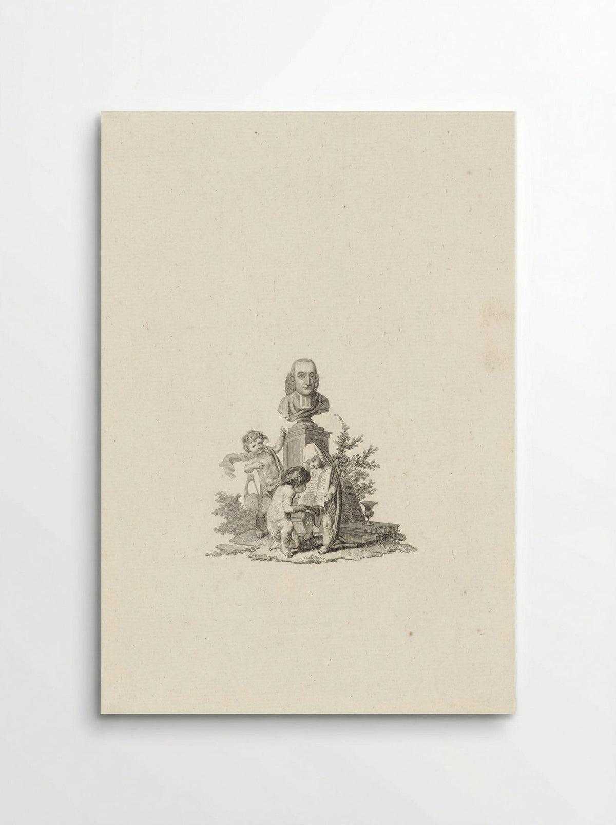 Buste van Petrus Broes op een piëdestal - Reinier Vinkeles (I) - Poster