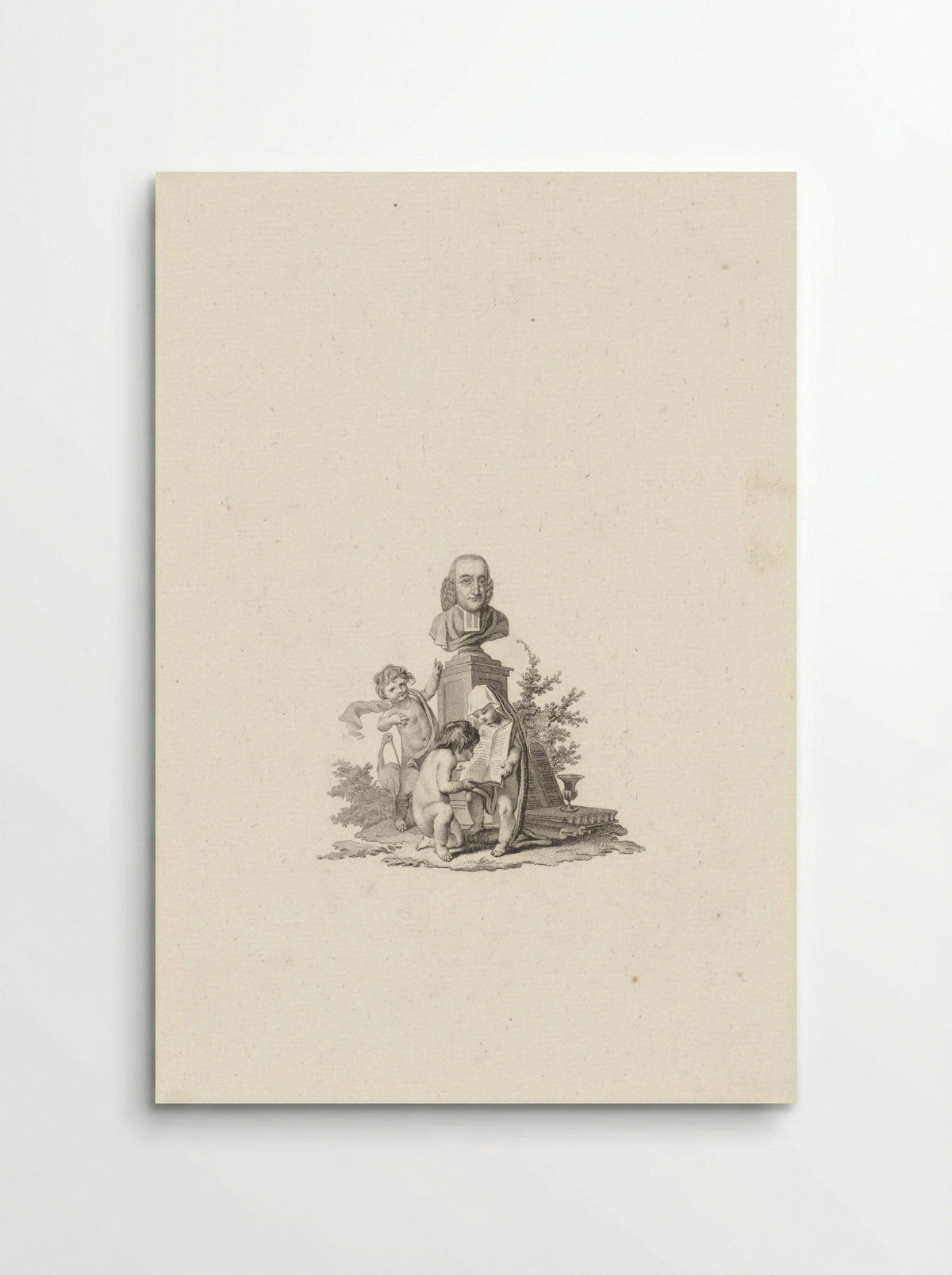 Buste van Petrus Broes op een piëdestal - Reinier Vinkeles (I) - Poster