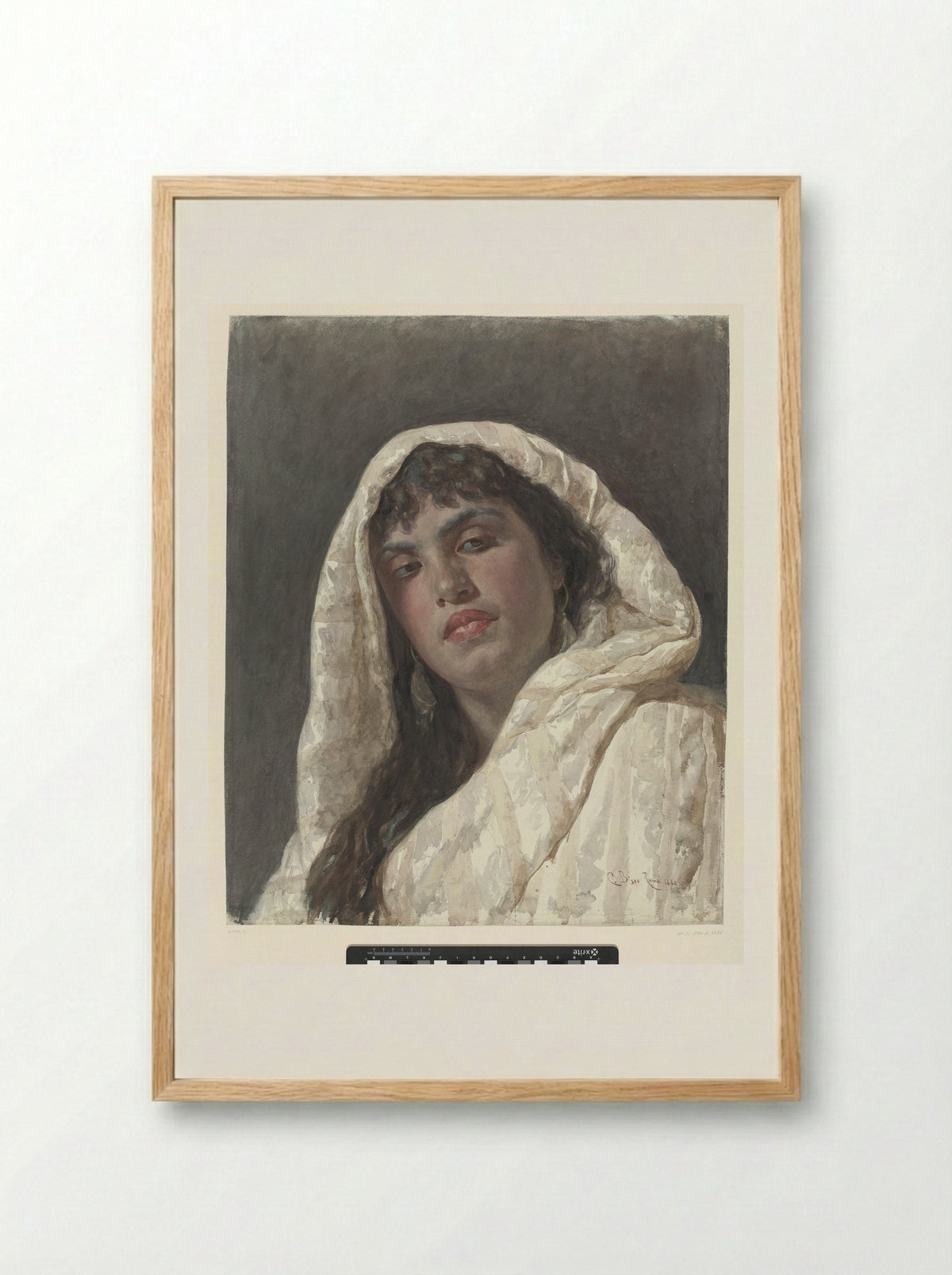 Buste van een Oosterse vrouw - Cesare Biseo - Framed Print Wood