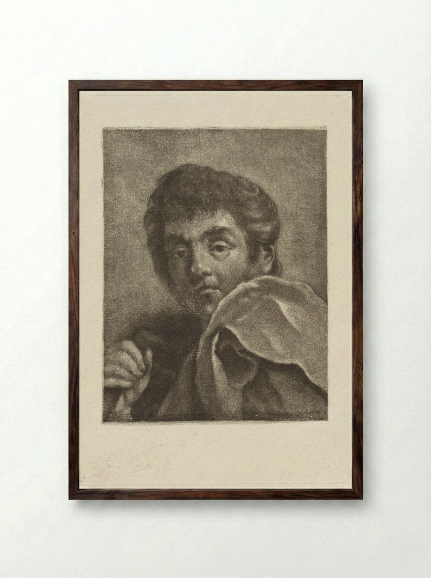 Buste van een jongen - Dirk van der Toorn - Framed Print Dark Wood
