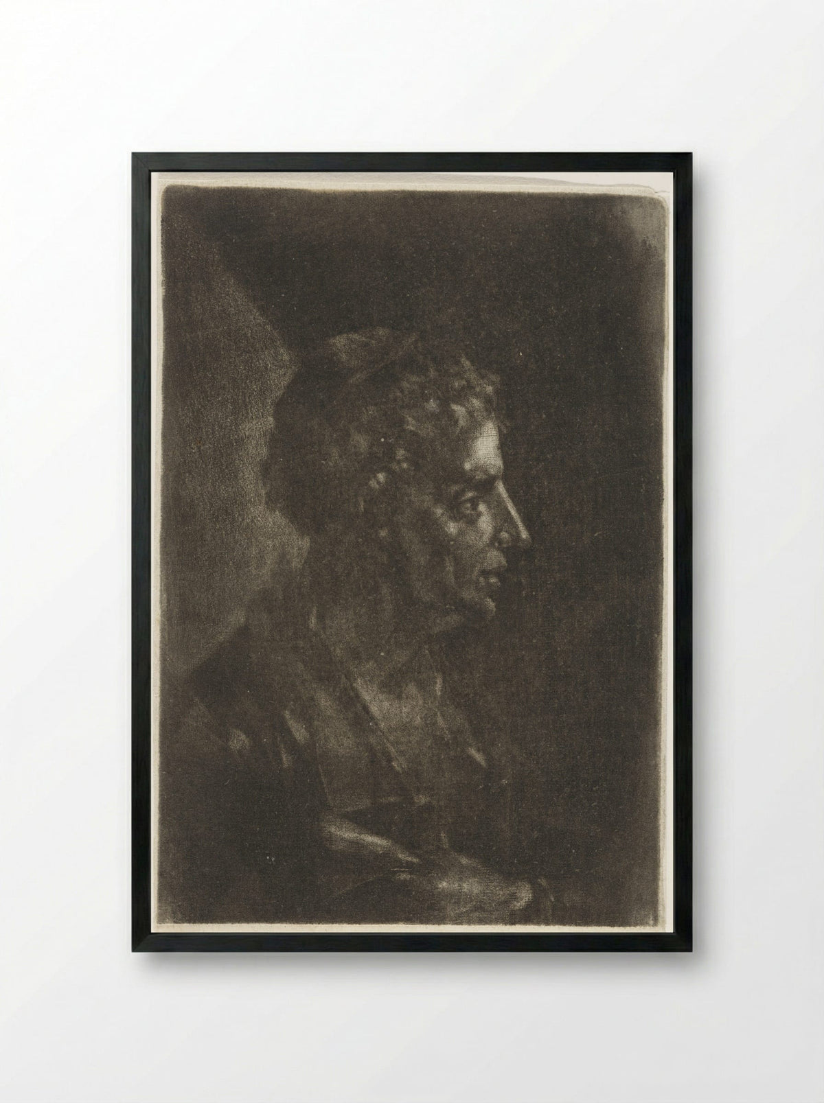 Buste van een man, in profiel - Justus van den Nijpoort - Framed Print Black