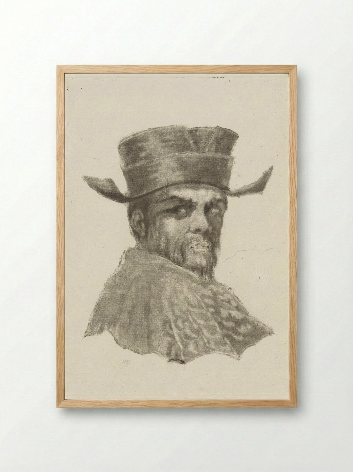 Buste van een man met een hoed - Dirk van der Toorn - Framed Print Wood
