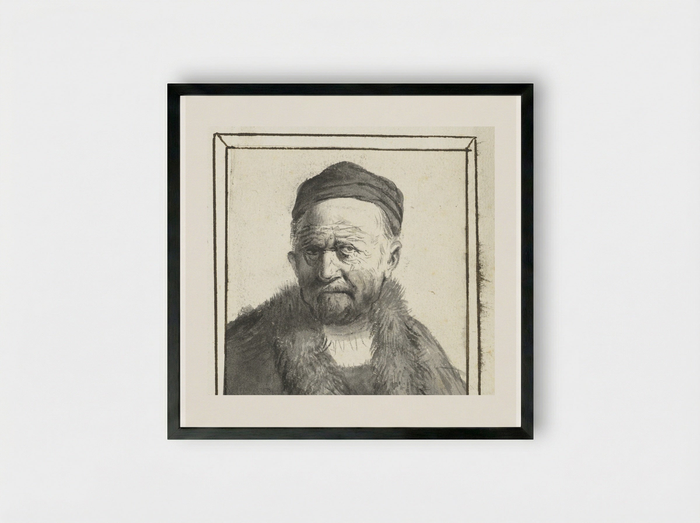 Buste van een man - Moses ter Borch - Framed Print Black