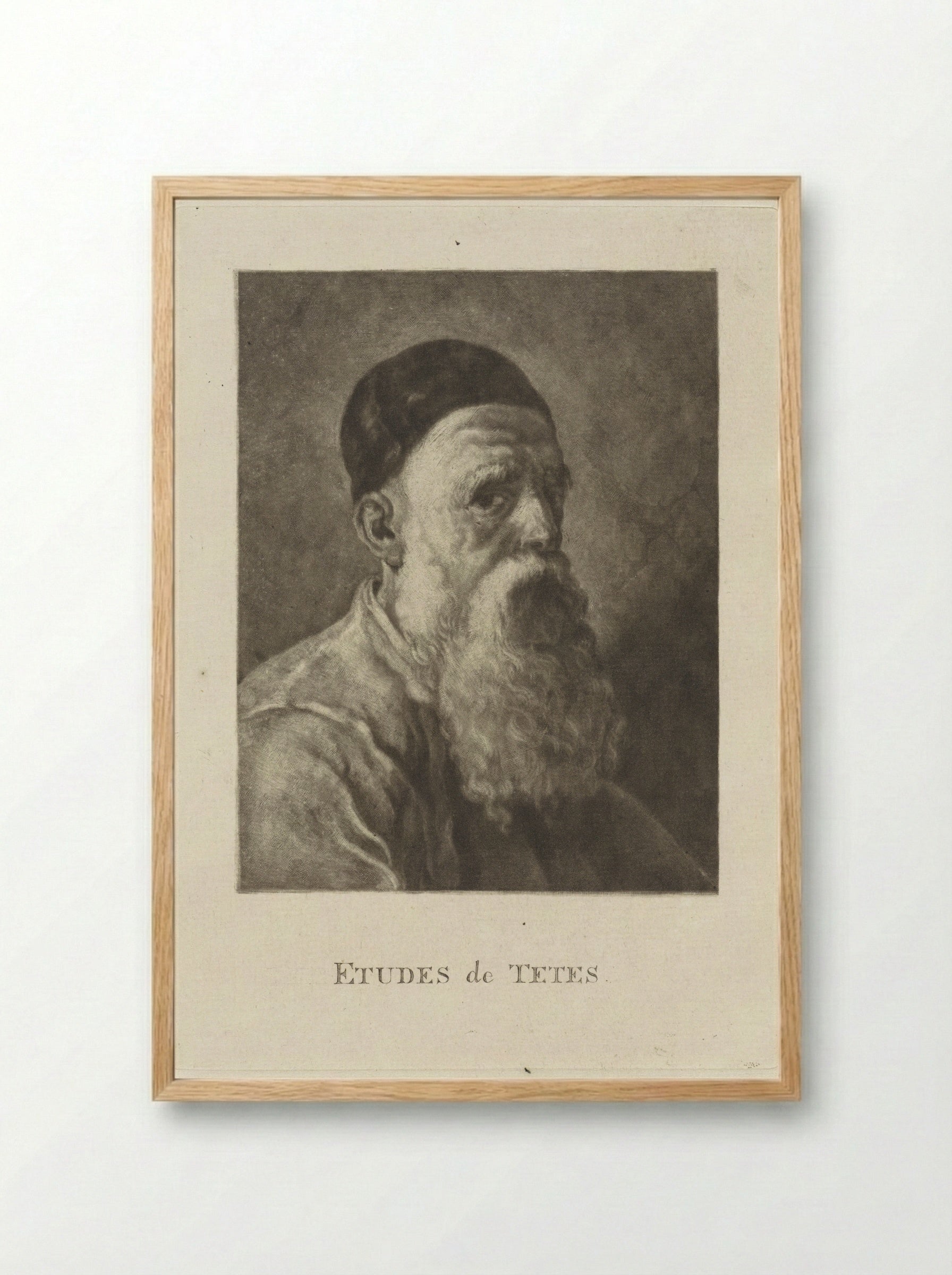 Buste van een oude man met een baard - Dirk van der Toorn - Framed Print Wood