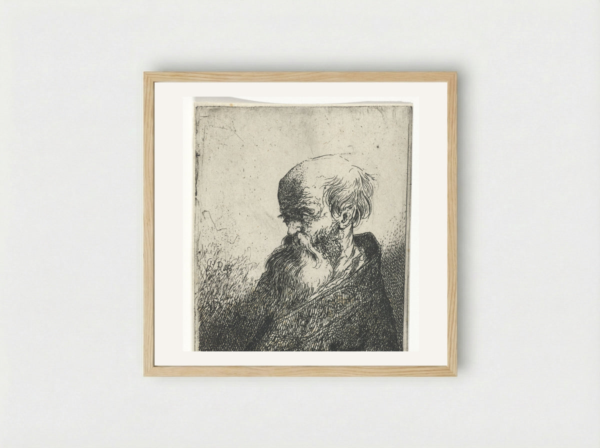 Buste van een priester - Pieter Rottermondt - Framed Print Wood