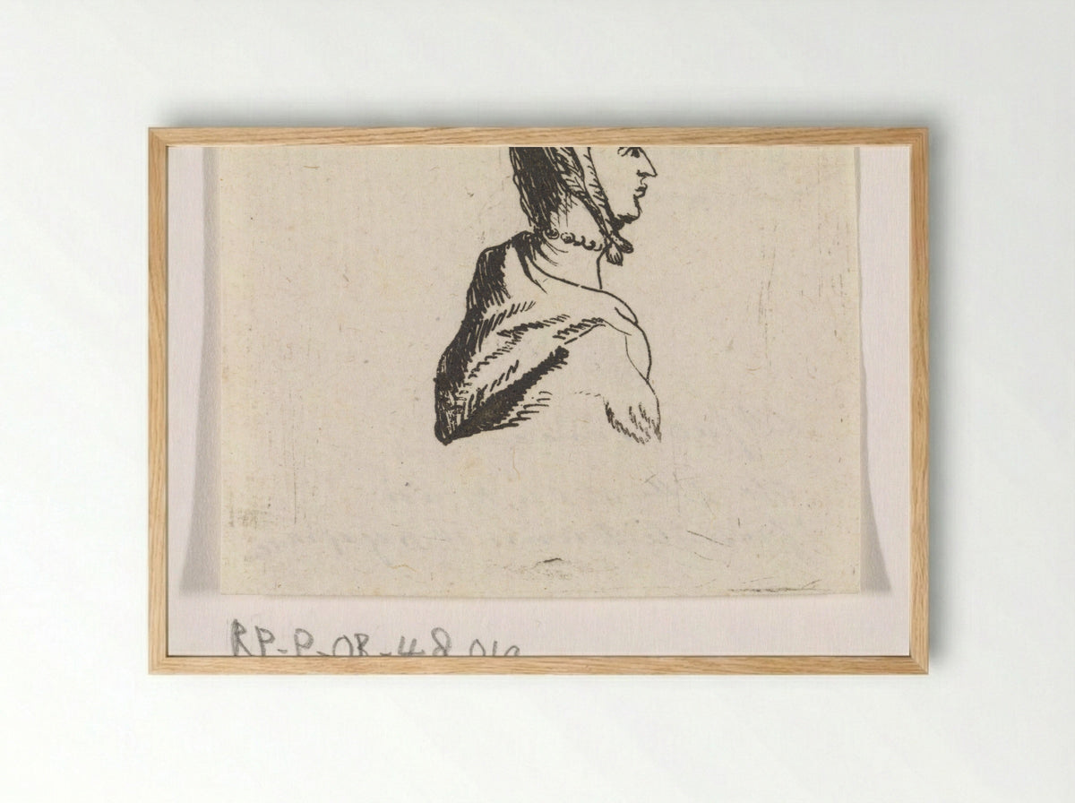 Buste van jonge vrouw, naar rechts - Hendrik van Maarseveen - Framed Print Wood