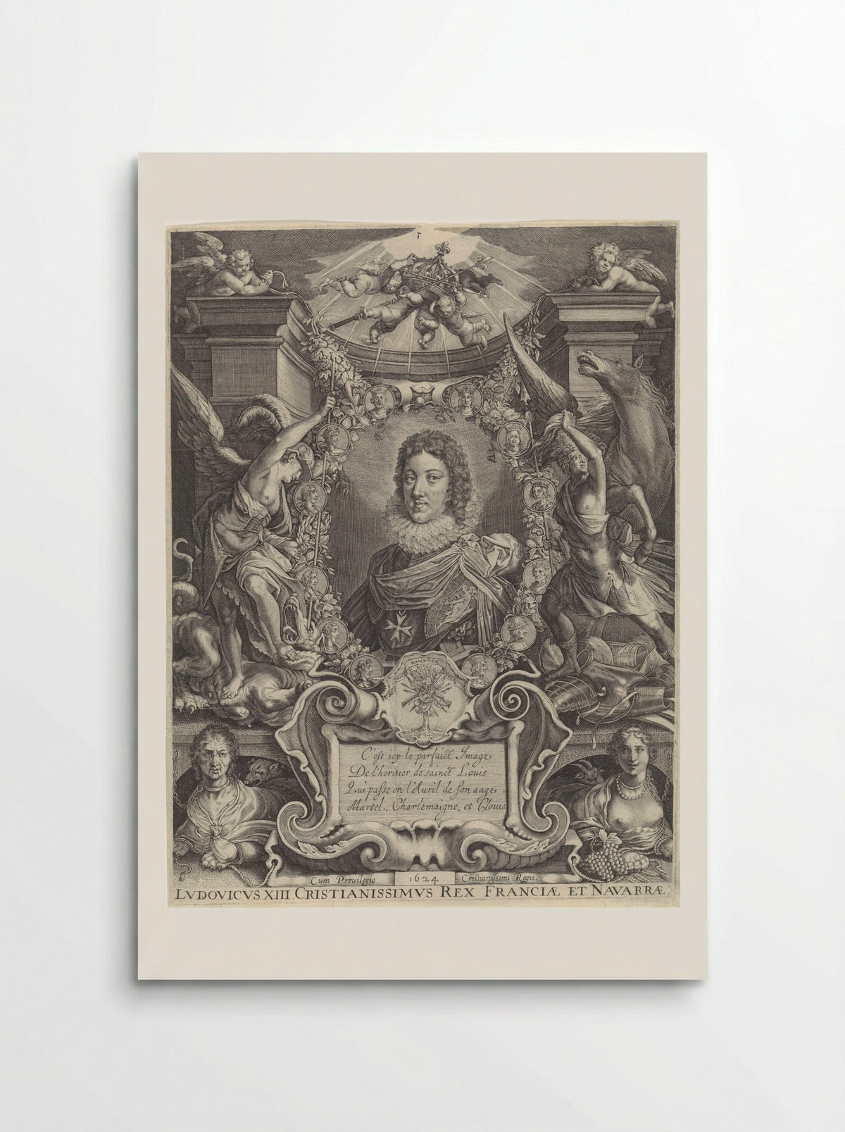 Busteportret van Lodewijk XIII - Crispijn van de Passe (II) - Poster