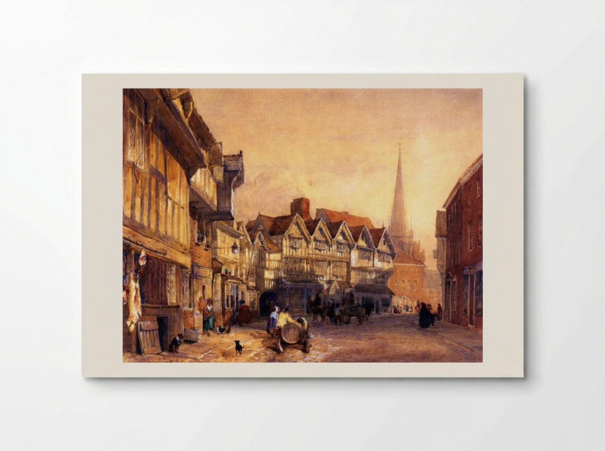 Butcher's Row, Hereford - David Cox - Poster